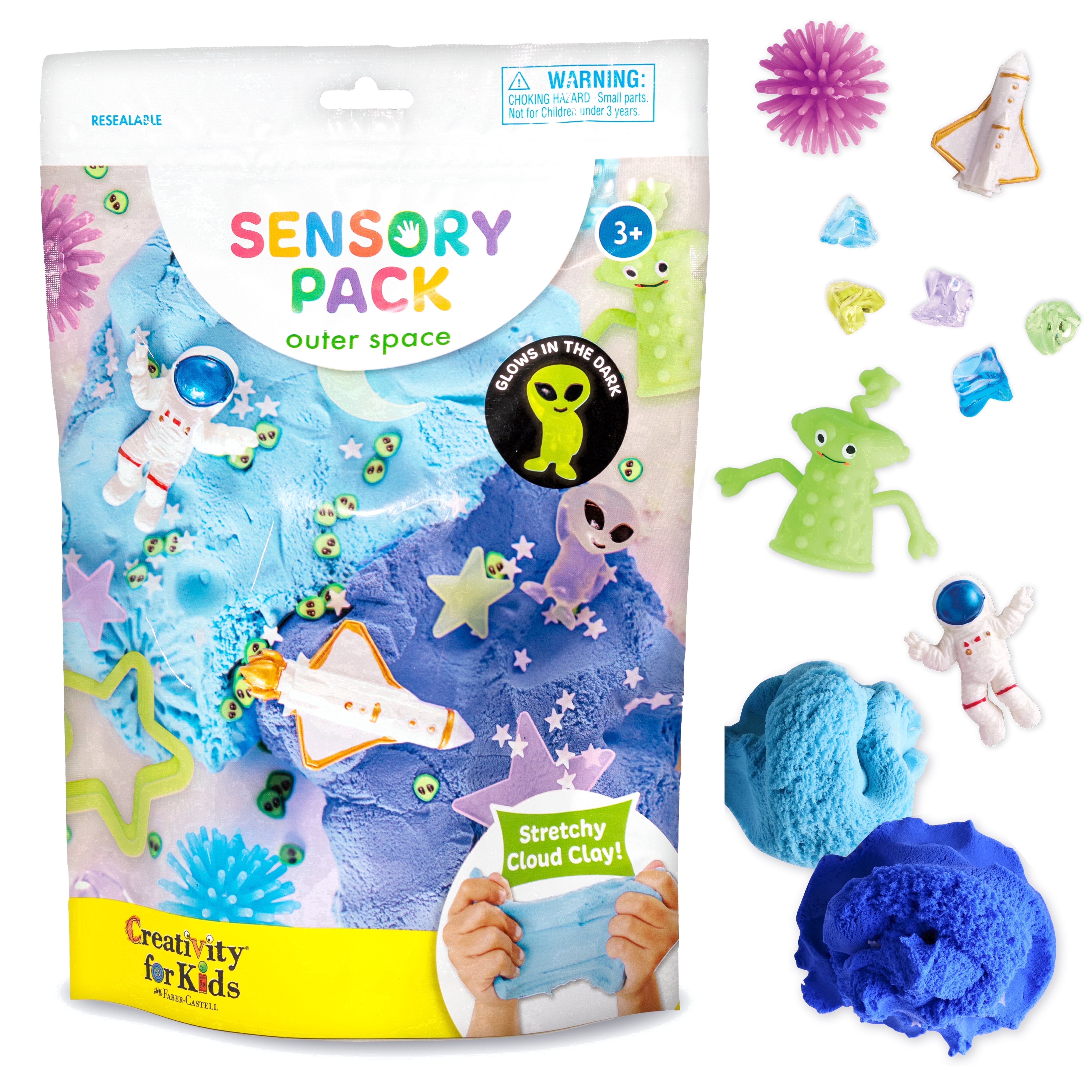 Creativity for Kids Outer Space Sensory Activity Set (Glowing Tactile Craft Kit, 1 Pack) 43swf