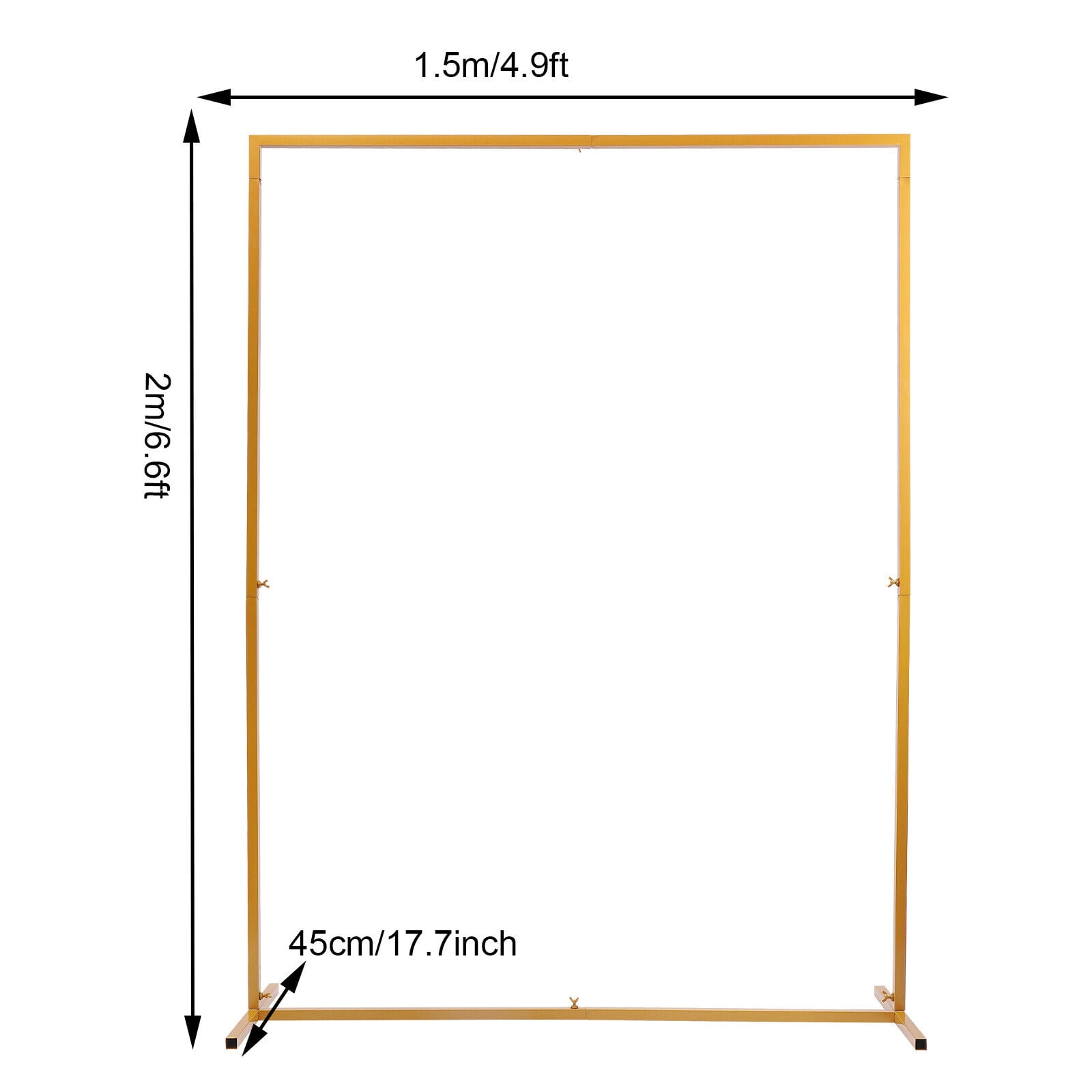Fetcoi Wedding Arch Backdrop Stand, Heavy-duty Metal Frame for Flowers and Balloons (Gold, 6.6 ft x 4.9 ft) 9ylsw