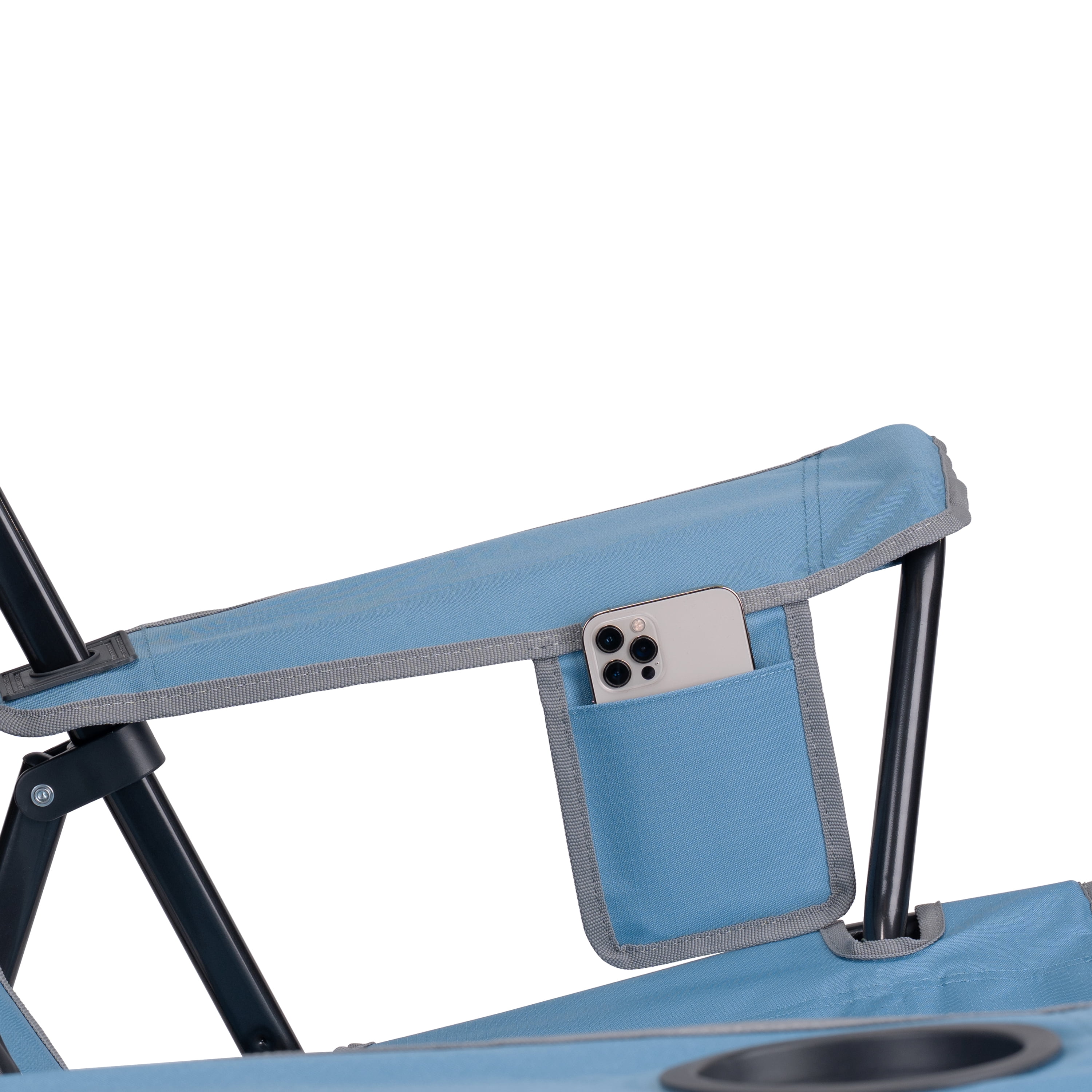 GCI Outdoor SunShade Comfort Pro Portable Folding Canopy Chair (Lichen Blue, 250 lb Capacity) 9klum