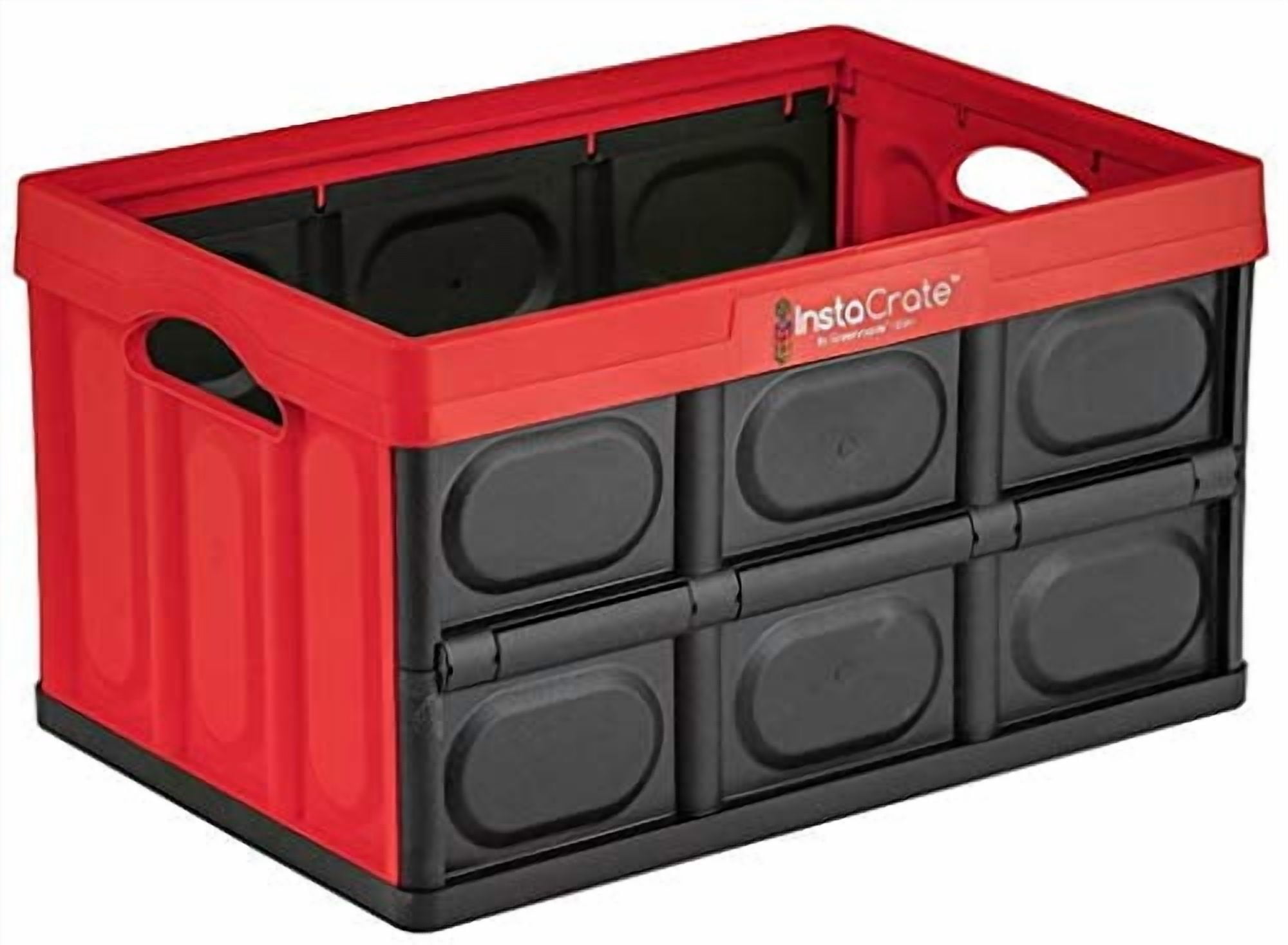Greenmade InstaCrate Collapsible Storage Container (Red and Black, 12 gal) pqerz