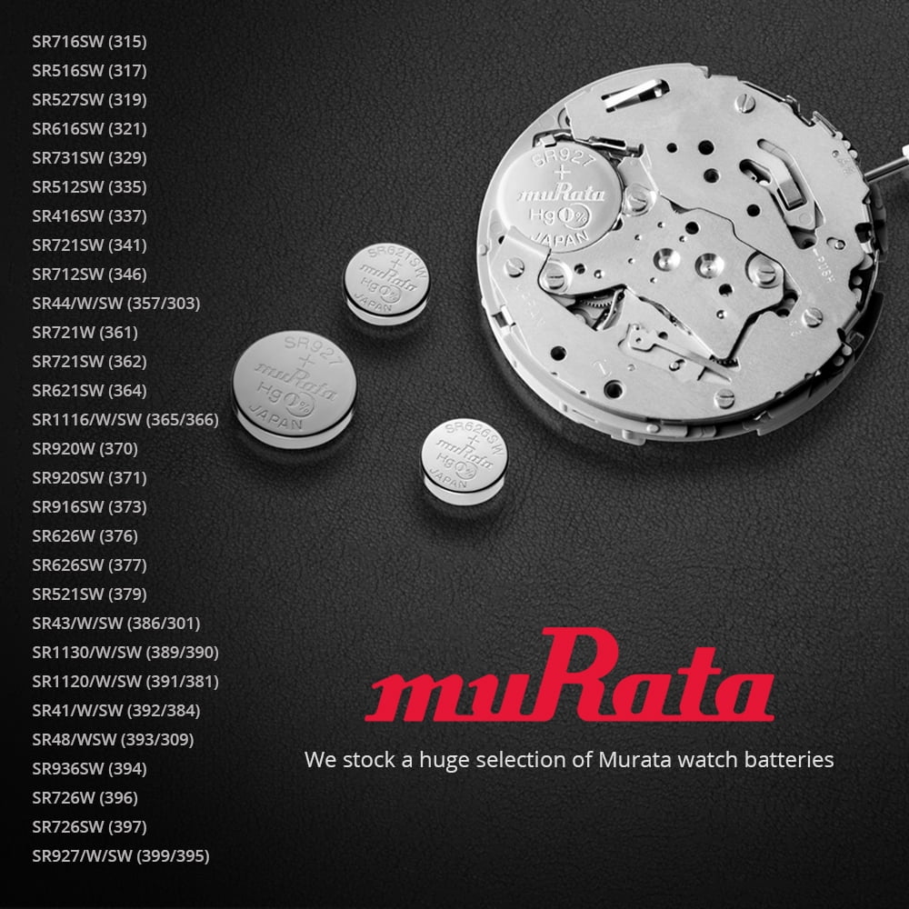 Murata Power Solutions 377 SR626SW Silver Oxide Watch Battery (Silver, 5 Pack) 0dewo