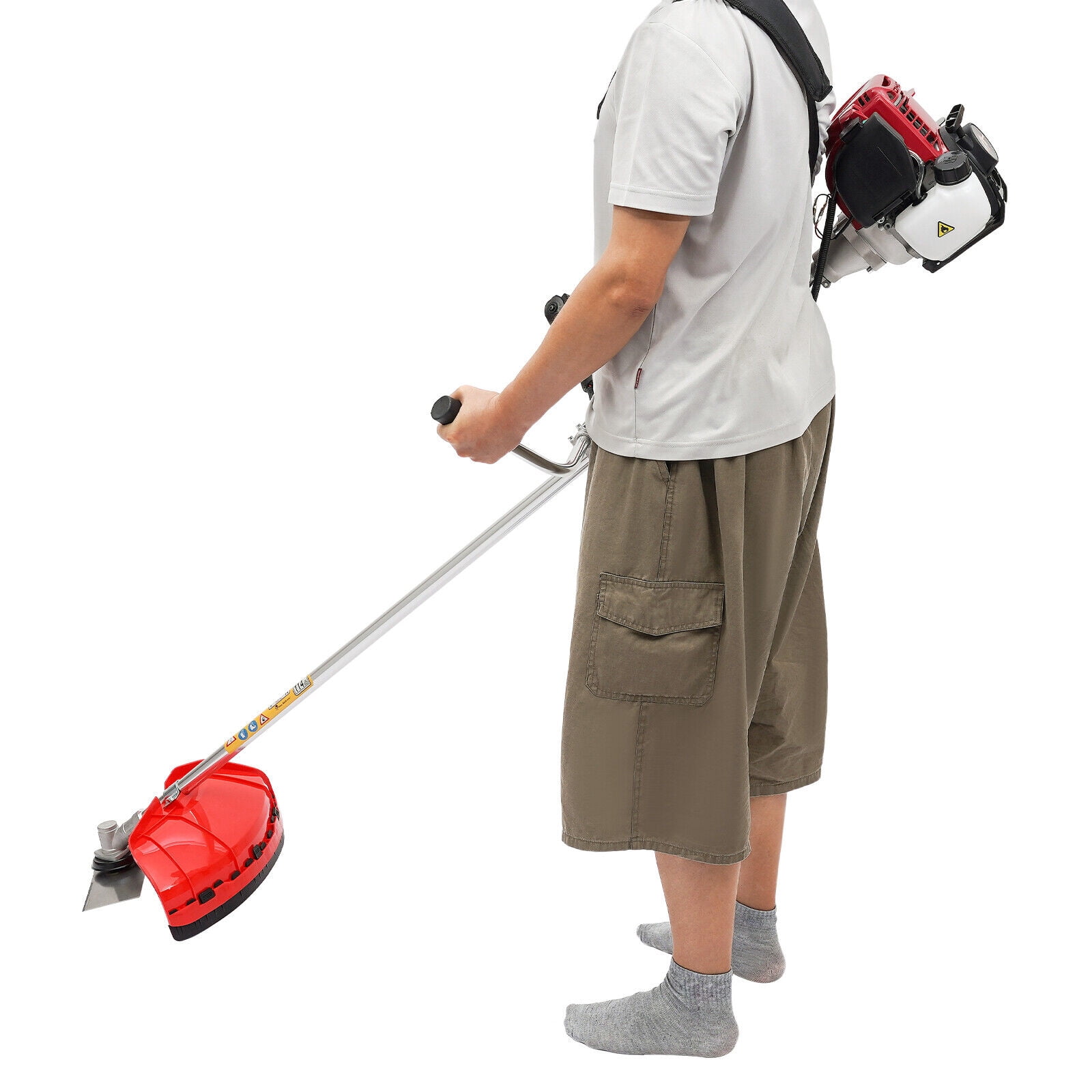 Generic 2-in-1 Gas Grass Trimmer and Edger, 35.8CC 4-Stroke Engine Powered Lawn Mower (Black, 5.24 ft) 6cltq