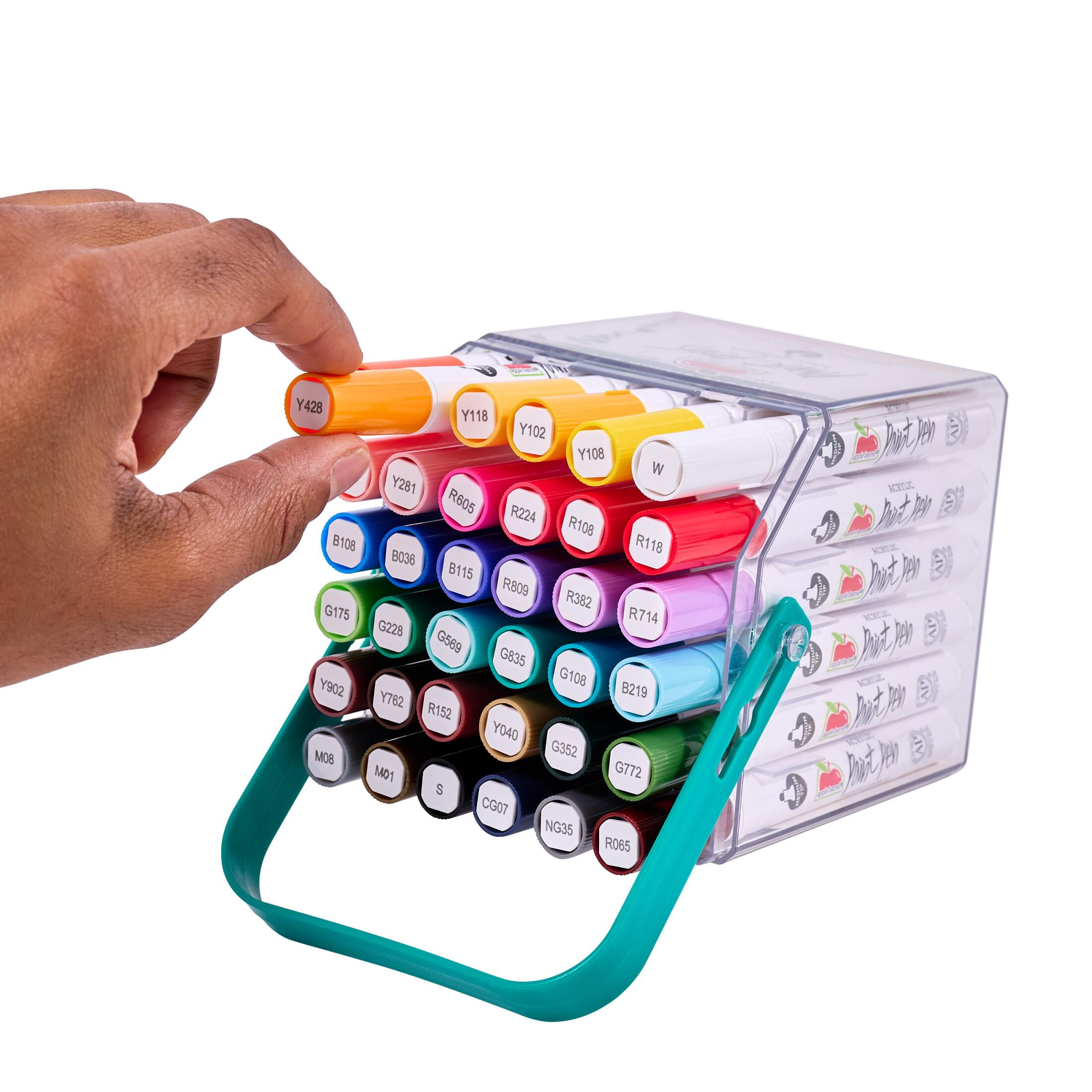 Apple Barrel Multi-Surface Paint Pens Deluxe Studio Set, Medium Tip (36 Count) iv4b6