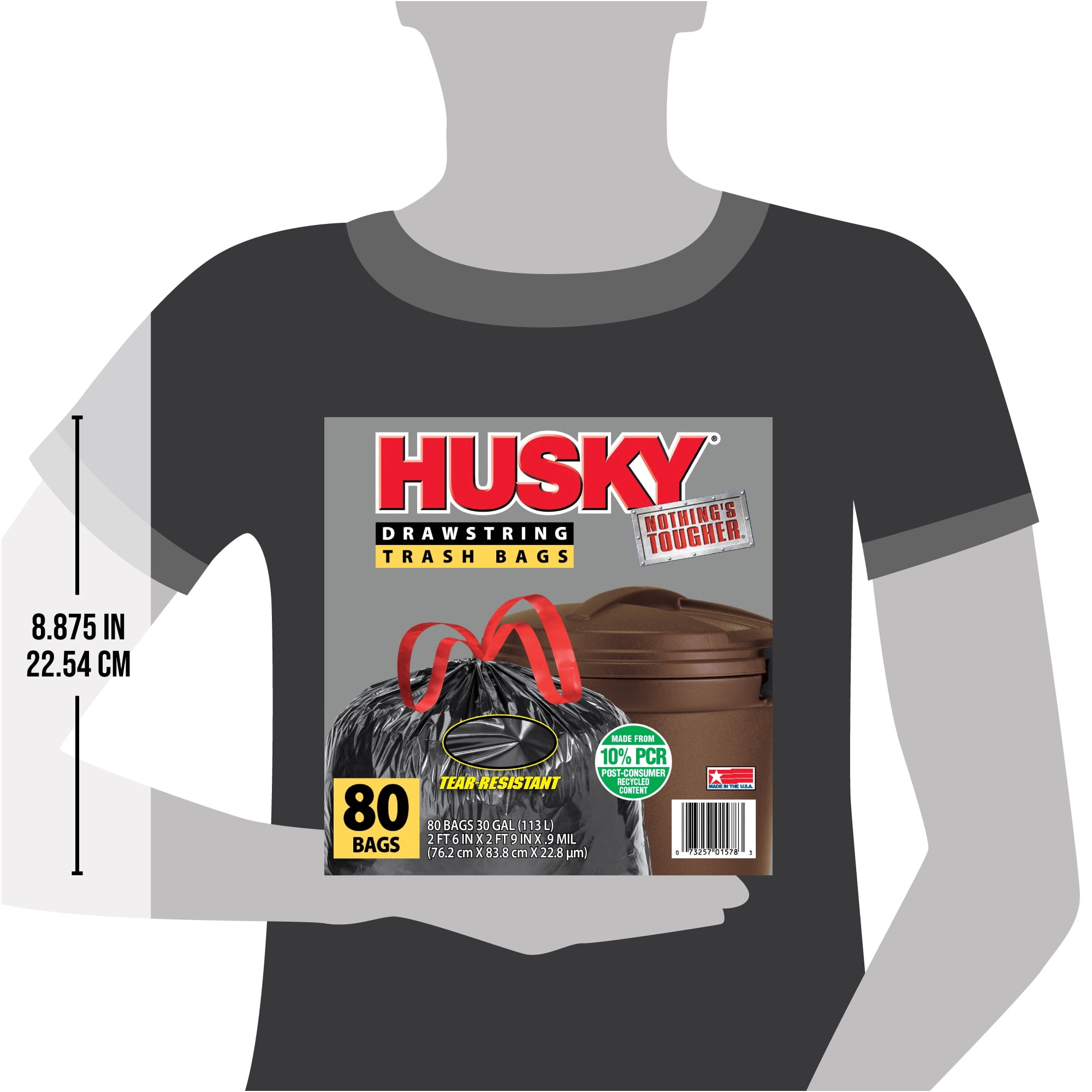 Husky Large Trash Bags (Black, 30 Gallon, 80 Count) zre9v