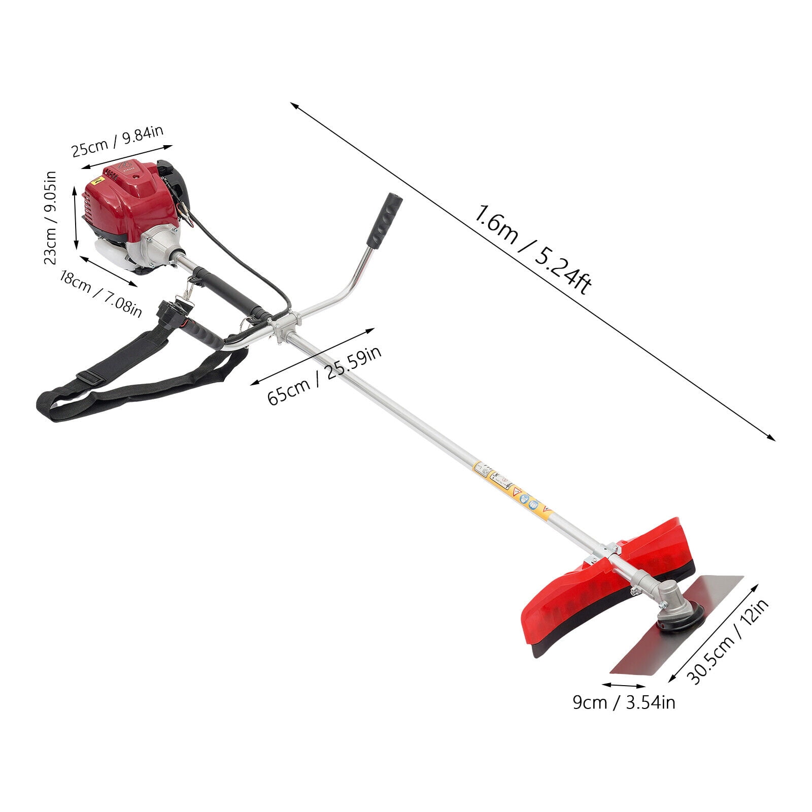 Generic 2-in-1 Gas Grass Trimmer and Edger, 35.8CC 4-Stroke Engine Powered Lawn Mower (Black, 5.24 ft) 6cltq