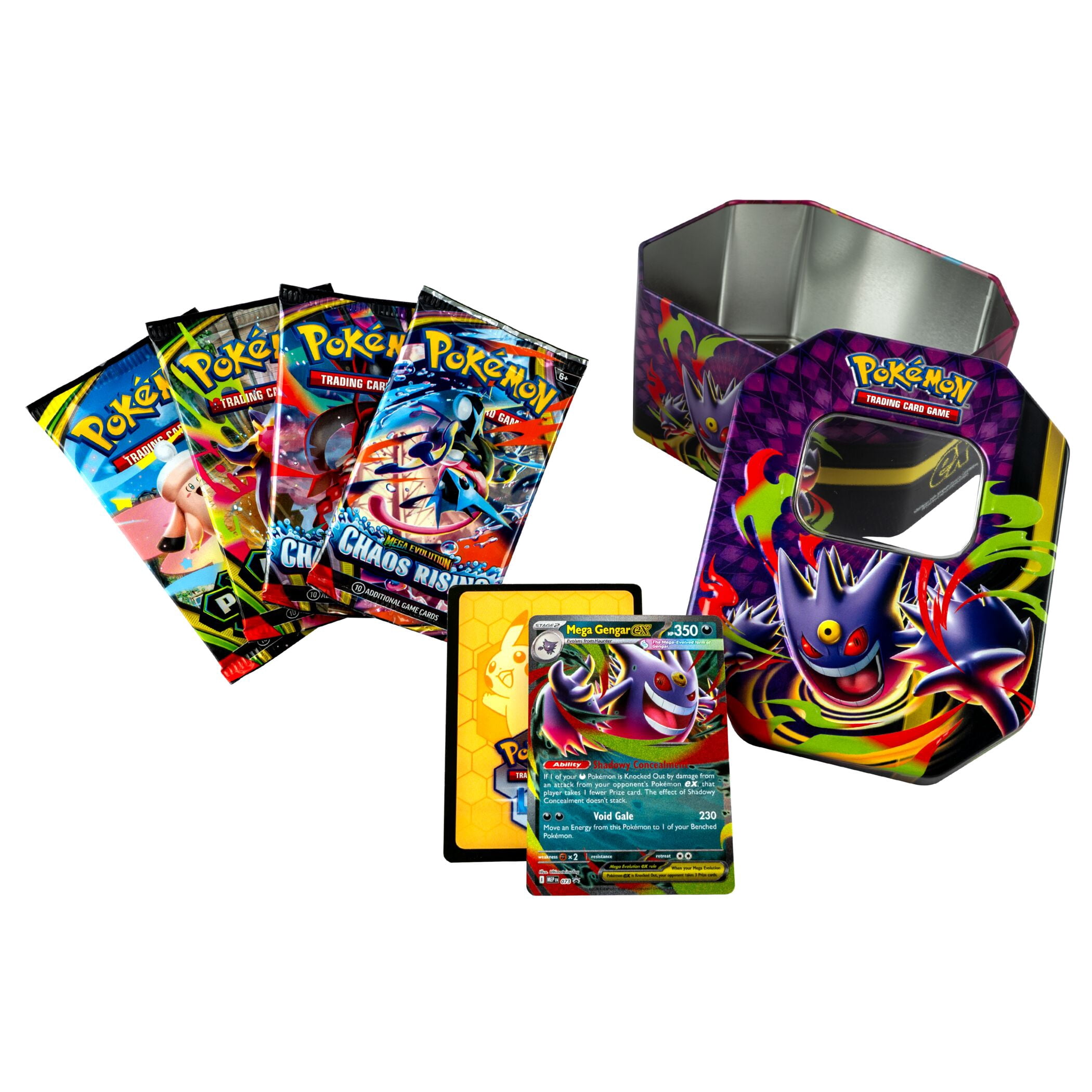 Pokémon Trading Card Game Mega Moonlit Tin (4 Booster Packs, 1 Promo Card) uc9iv