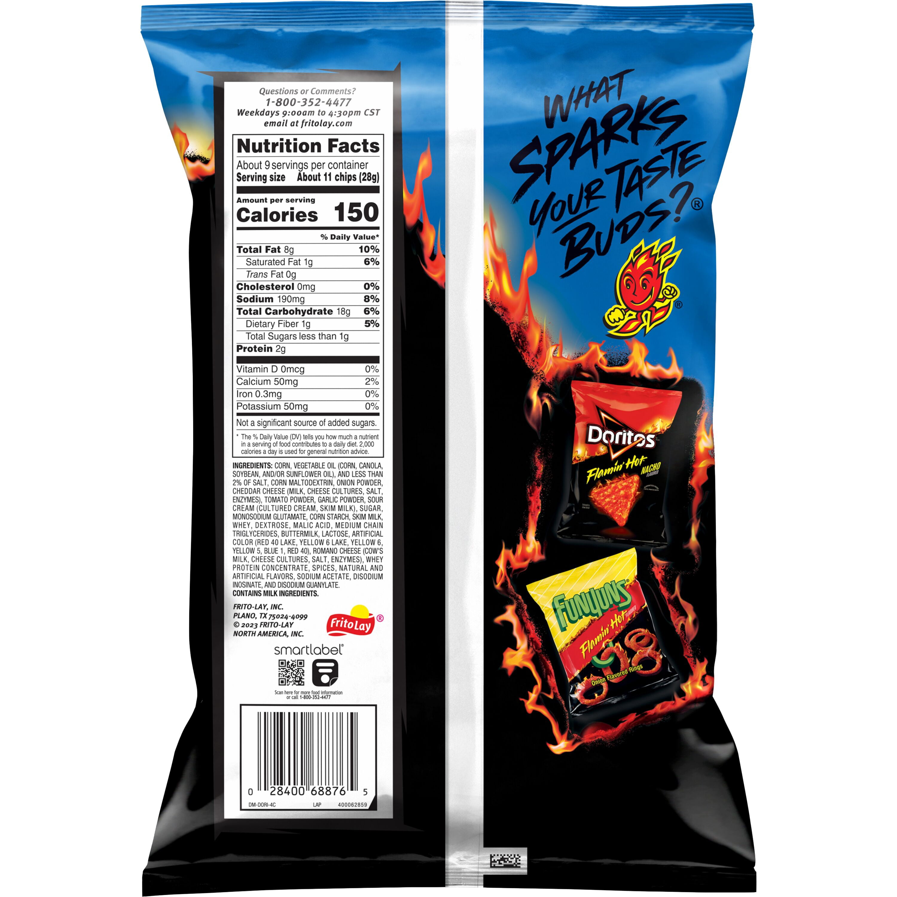 Doritos Flamin' Hot Cool Ranch Tortilla Chips, Bold Spicy Flavor (9.25 oz) 84rwi