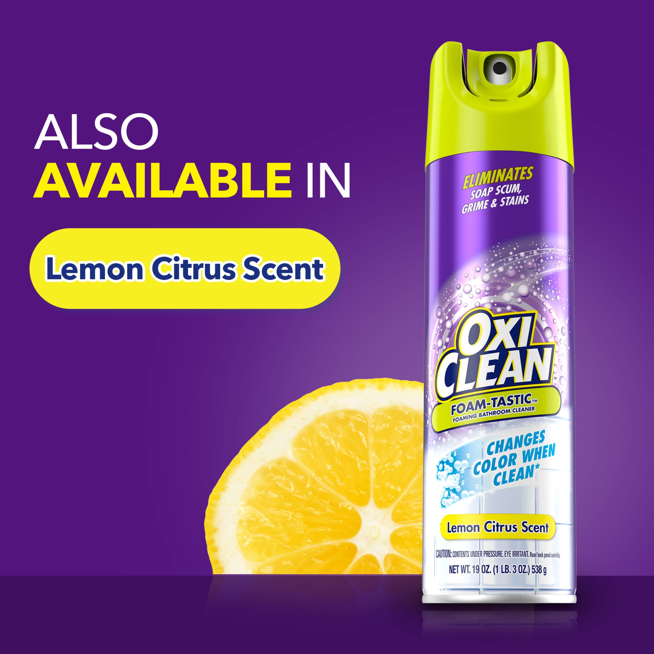OxiClean Foam-Tastic Bathroom Cleaner, Color-Changing Foaming Action for Soap Scum and Grime (Fresh Scent, 19 oz) vab5l