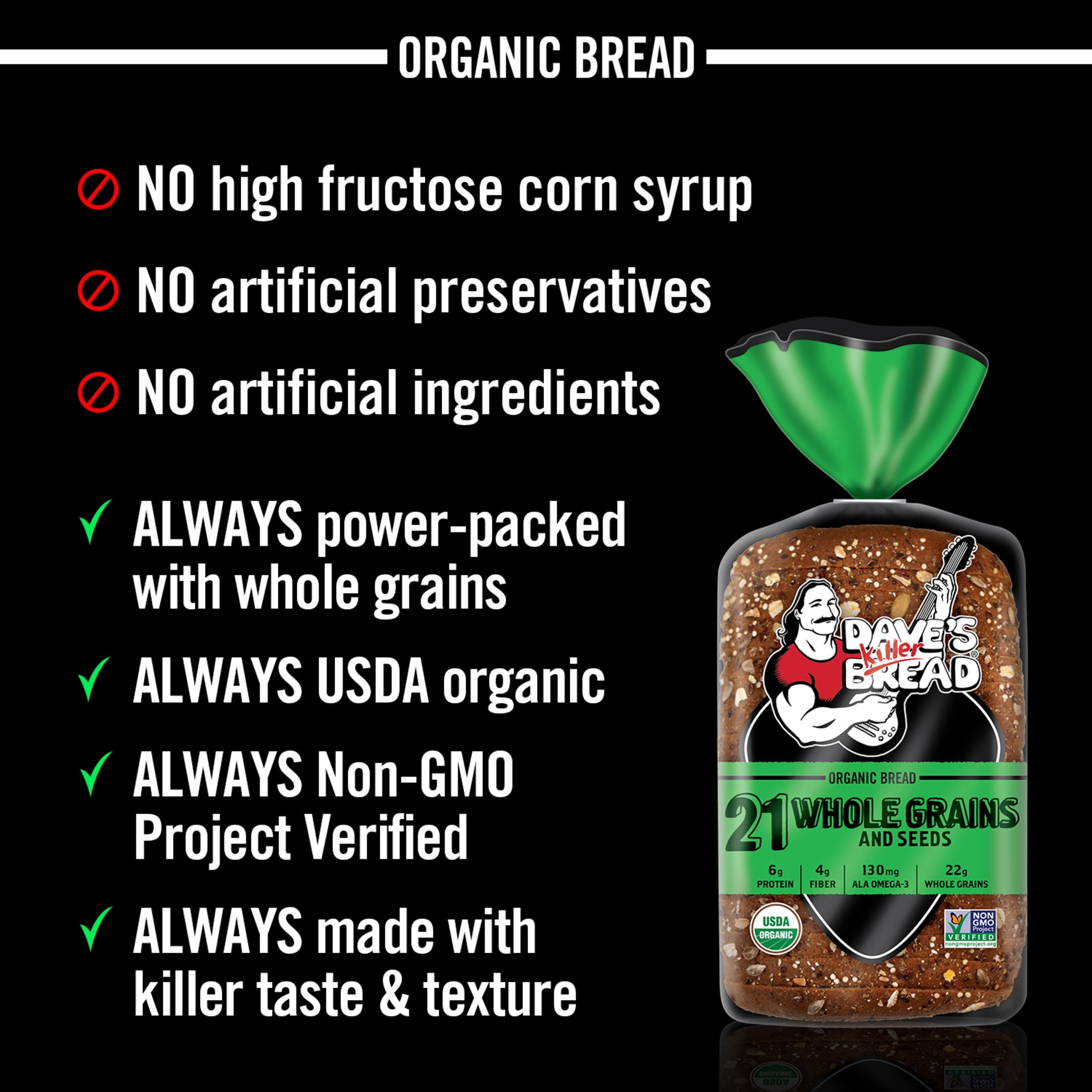Dave's Killer Bread 21 Whole Grains and Seeds Organic Sandwich Bread (27 oz) aof1x