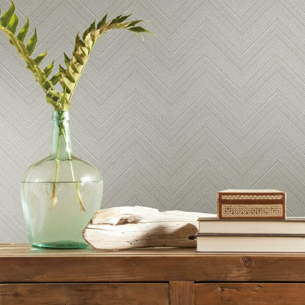 RoomMates Herringbone Weave Peel and Stick Wallpaper (Beige, 28.29 sq ft) 0rw7g