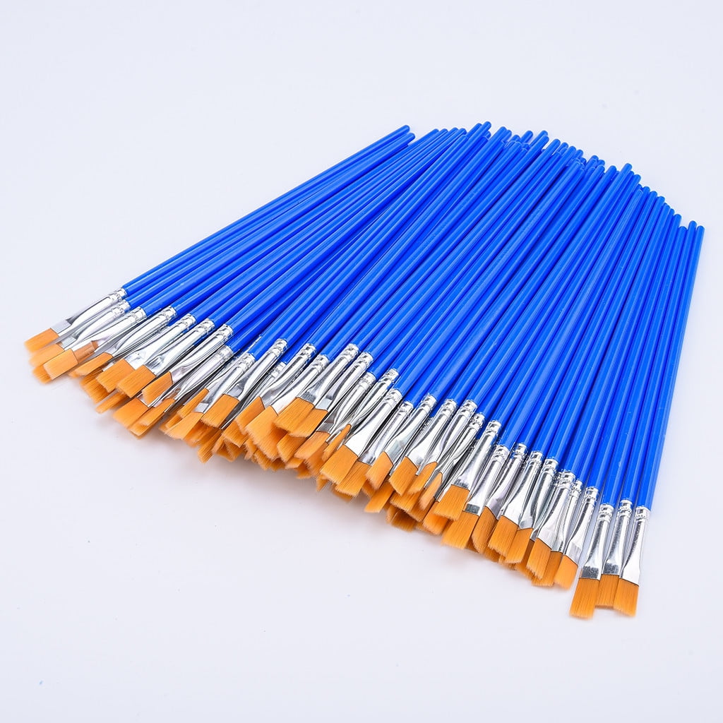 TOPRenddon Flat Paint Brushes Professional Detail Art Set (Blue, 50-Pack, 0.25 in) swz8m