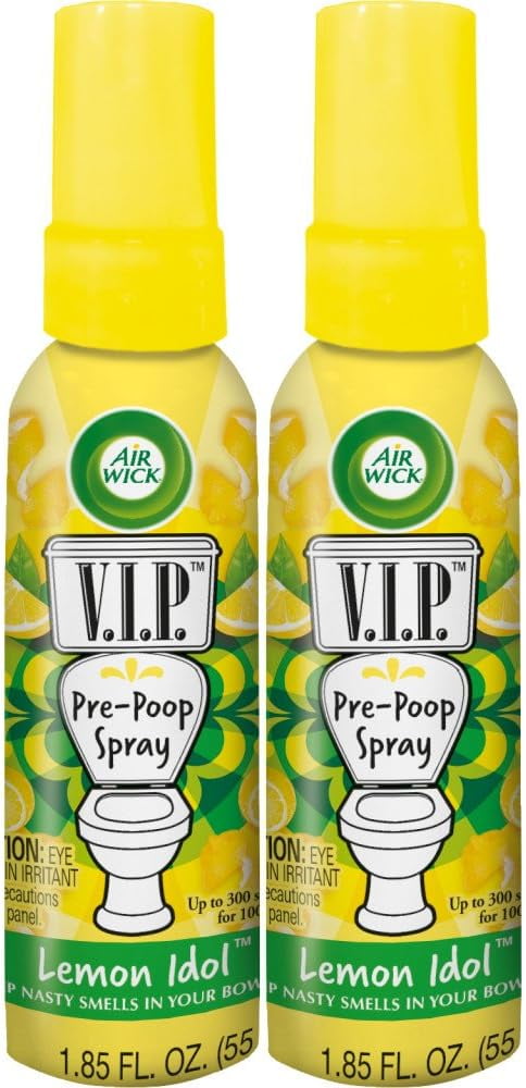 Air Wick V.I.P. Pre-Poop Toilet Perfume, Odor Neutralizing Spray, Lemon Idol (1.85 fl oz, Pack of 2) 5yra0