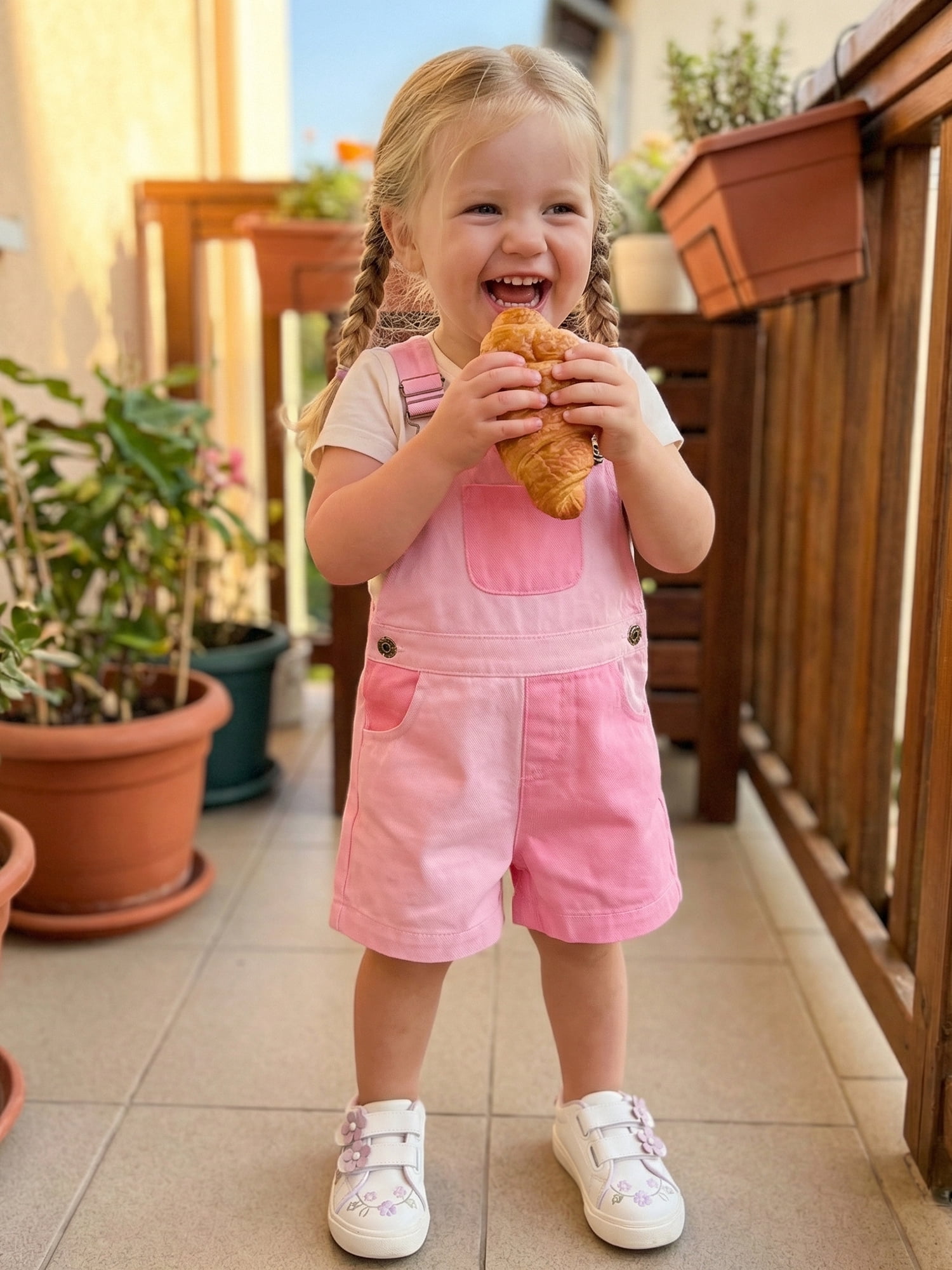 Gzhioc Toddler Overall Shorts Summer Jumpsuit with Pockets (Pink, 2T) svcbc