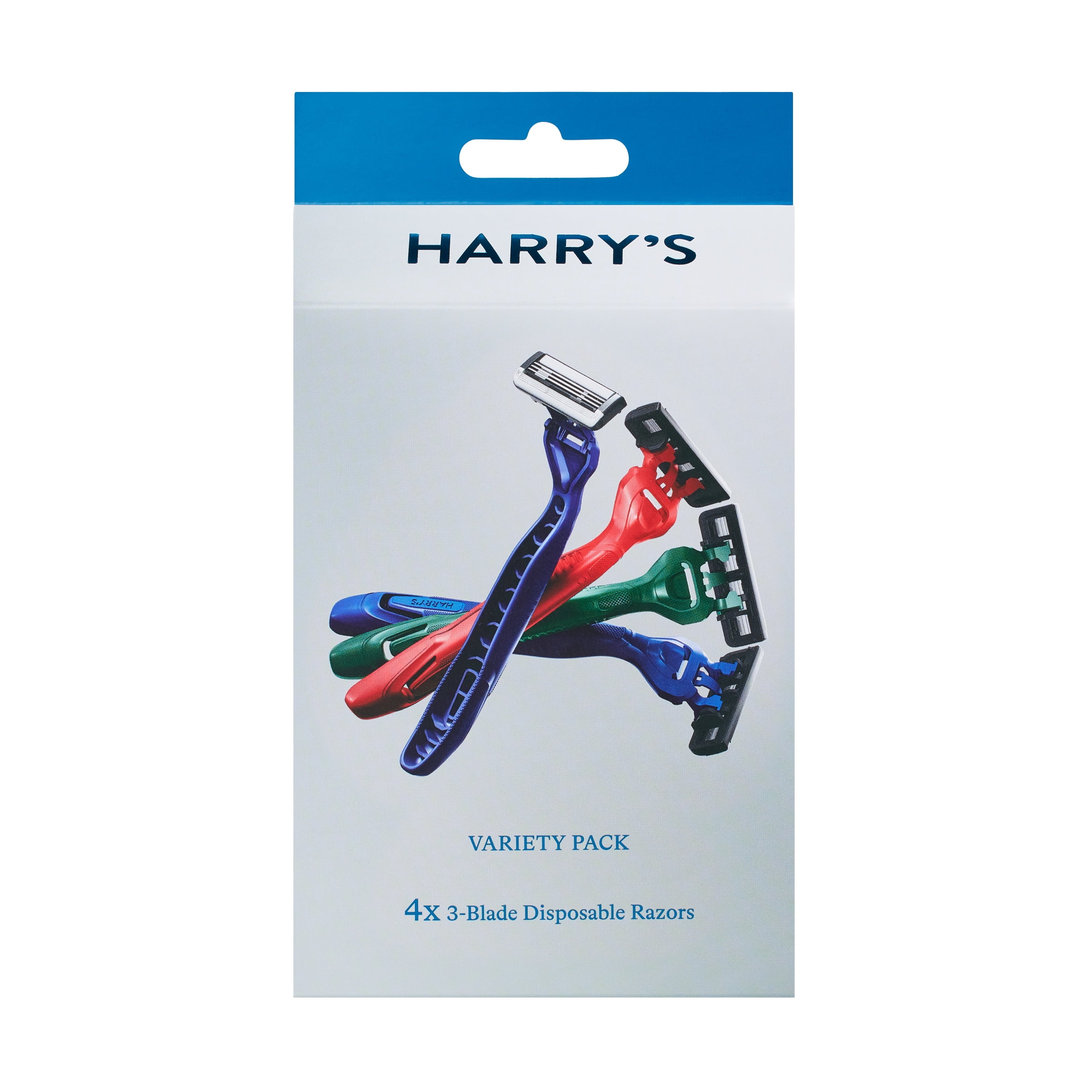 Harry's Men's 3-Blade Disposable Razors (Multi-Color, 4 Count) tktny