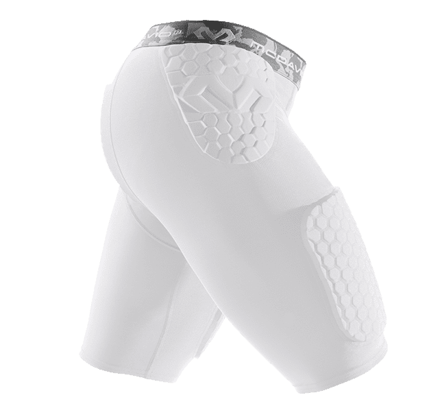 McDavid Hex Thudd Protective Padded Shorts (White, Adult Large) bgnt2