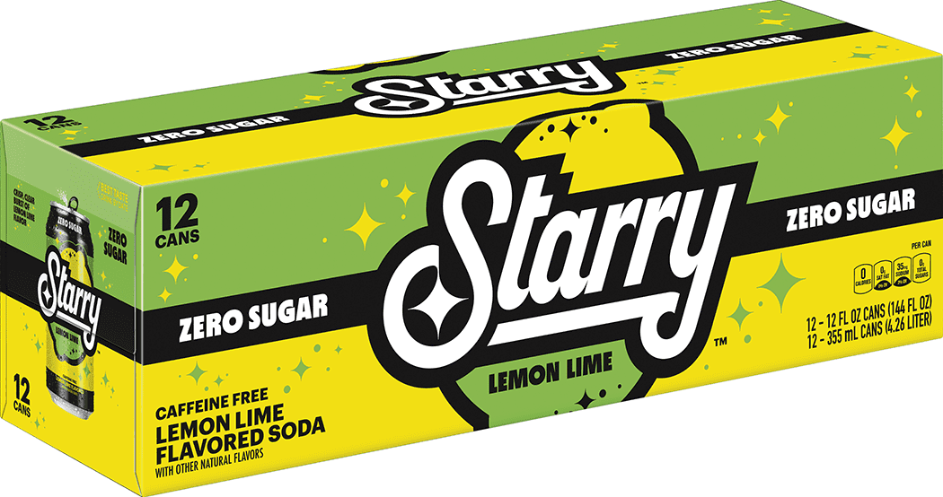 Starry Zero Sugar Lemon Lime Soda, Crisp Refreshing Citrus Flavor (12 fl oz, 12 Pack) 5nrhb