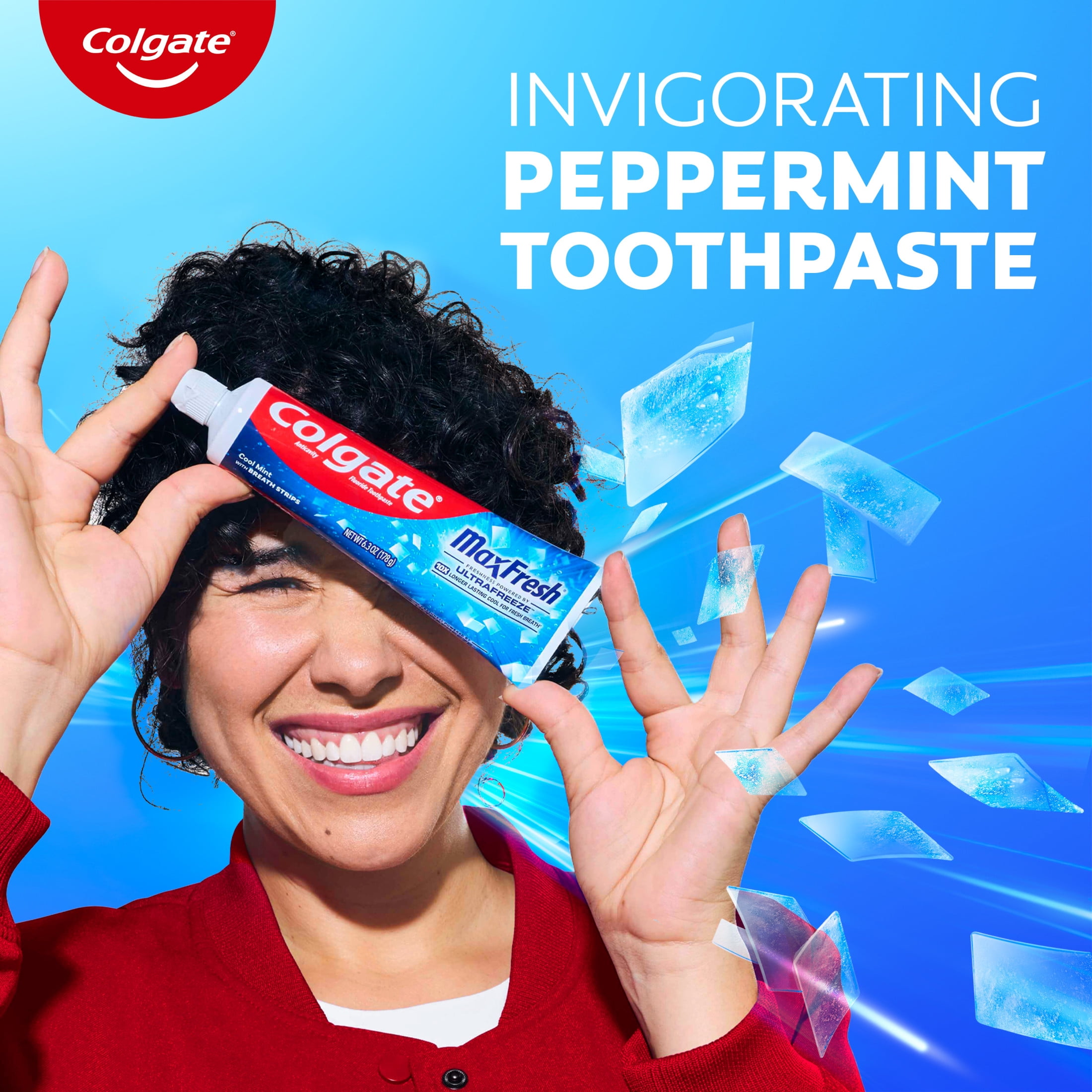Colgate Max Fresh Whitening Toothpaste with Mini Breath Strips, Cool Mint (6.3 oz) hy70f