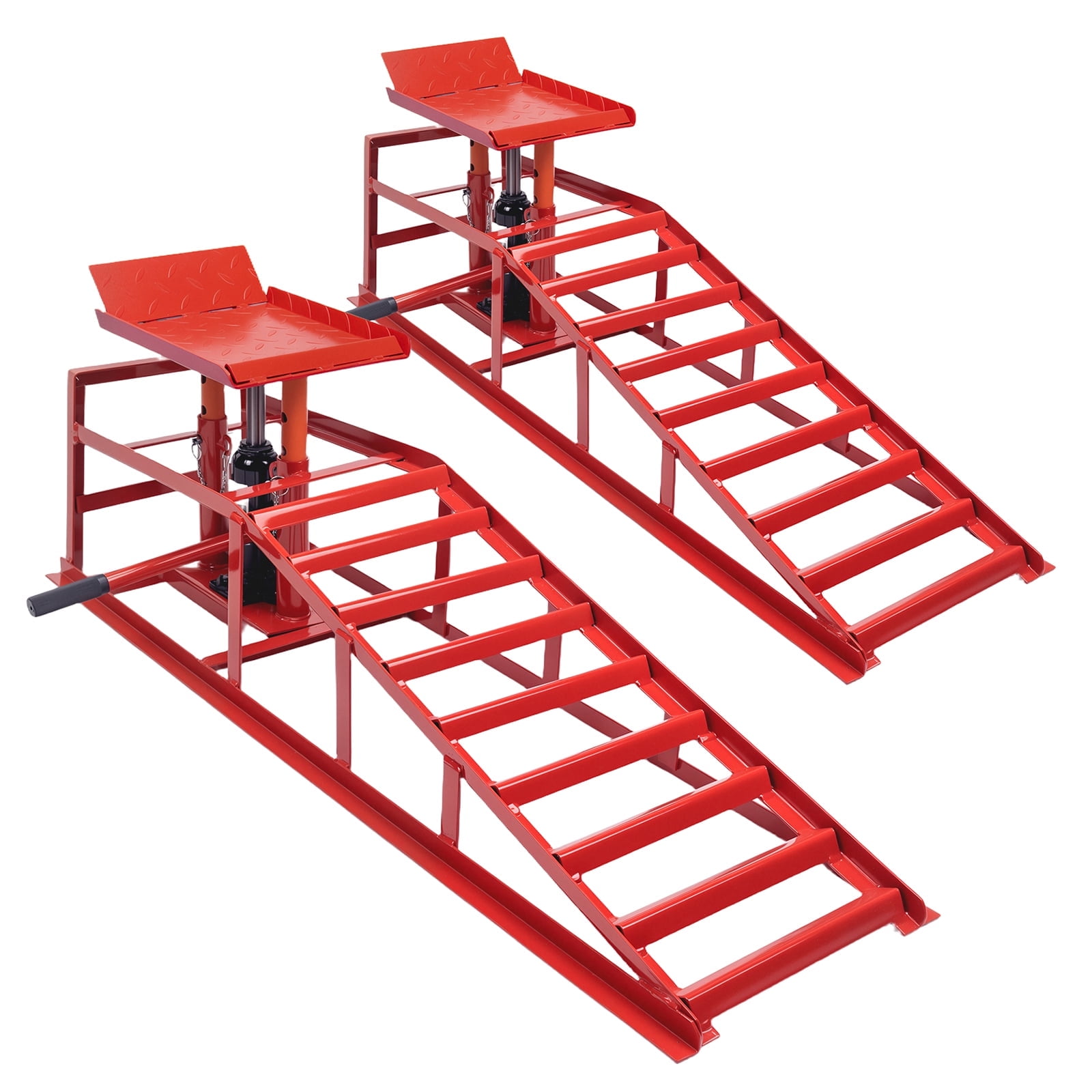 WheelX Hydraulic Car Ramps, Heavy-Duty Vehicle Lift Set for Automotive Maintenance (Red, 11000 lb) mreqx
