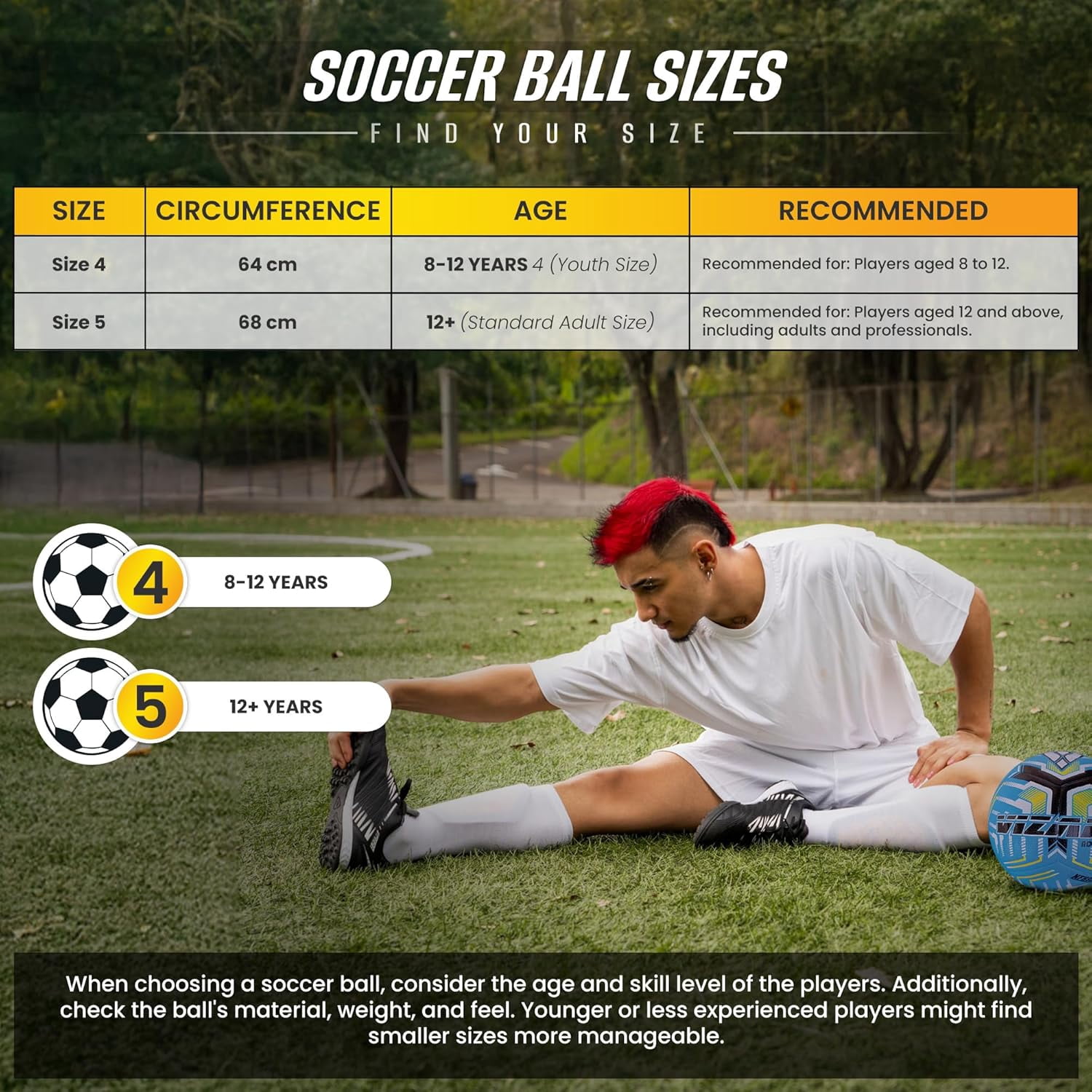 Vizari Adelanto Soccer Ball, Durable 12-Panel Design, Water-Resistant Aerodynamic Training Ball (Blue, Size 4) tdh0s