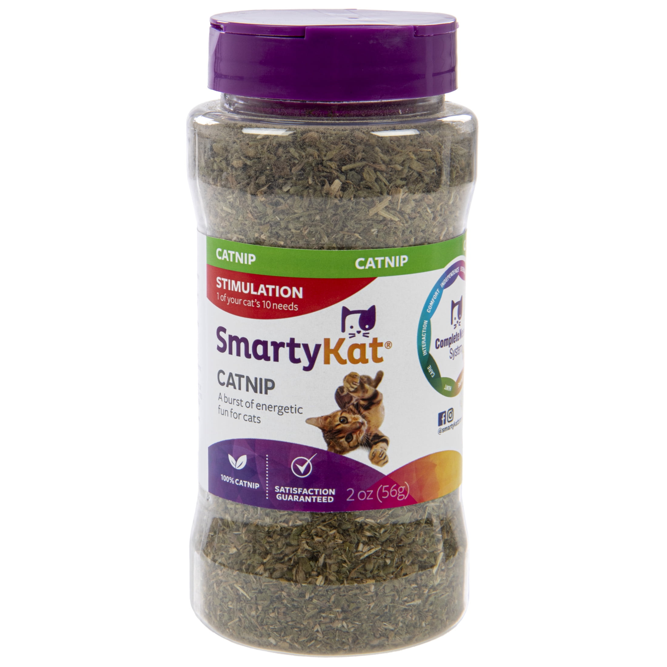 SmartyKat Organic Catnip for Cats, Premium Potent Herb for Playtime Stimulation (2 oz) 2ym5j