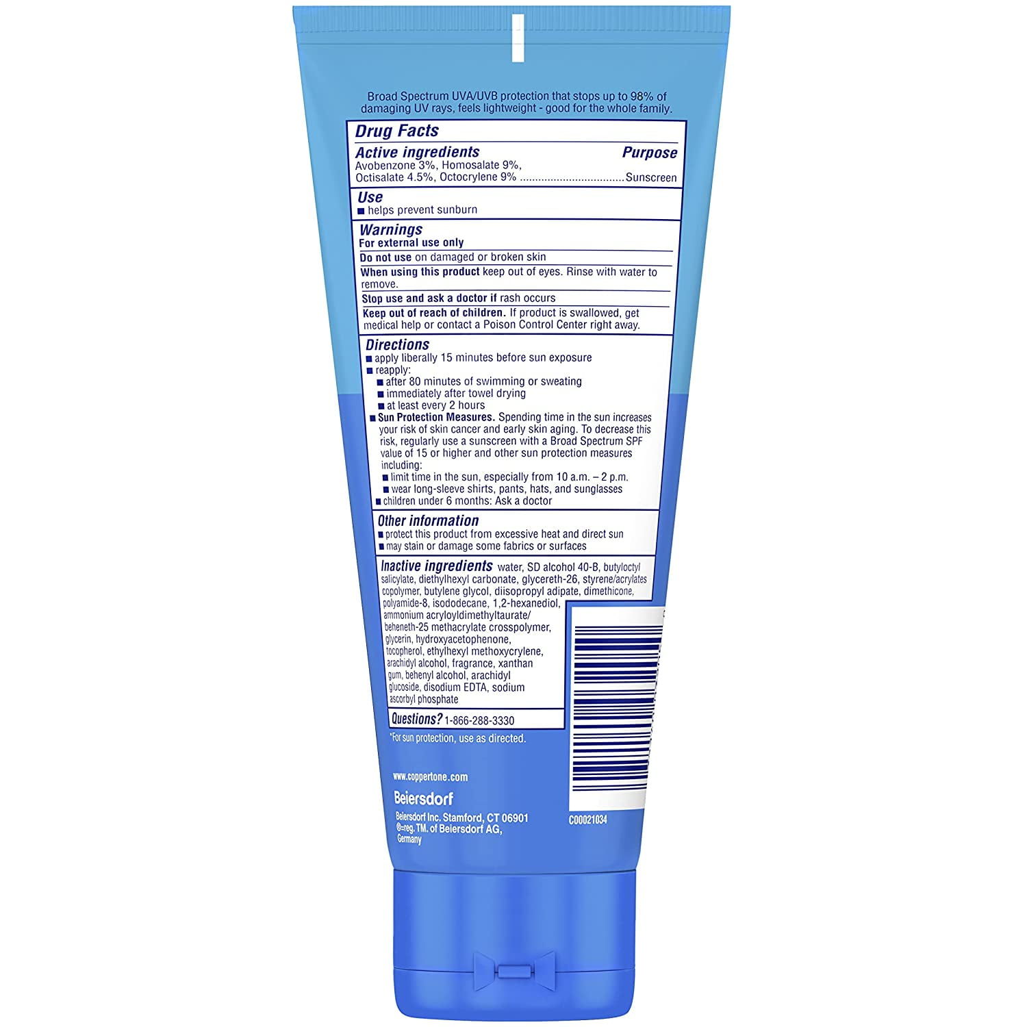 Coppertone Complete SPF 50 Moisturizing Sunscreen Lotion (Broad Spectrum, Water Resistant, 7 fl oz, Pack of 2) egtg1