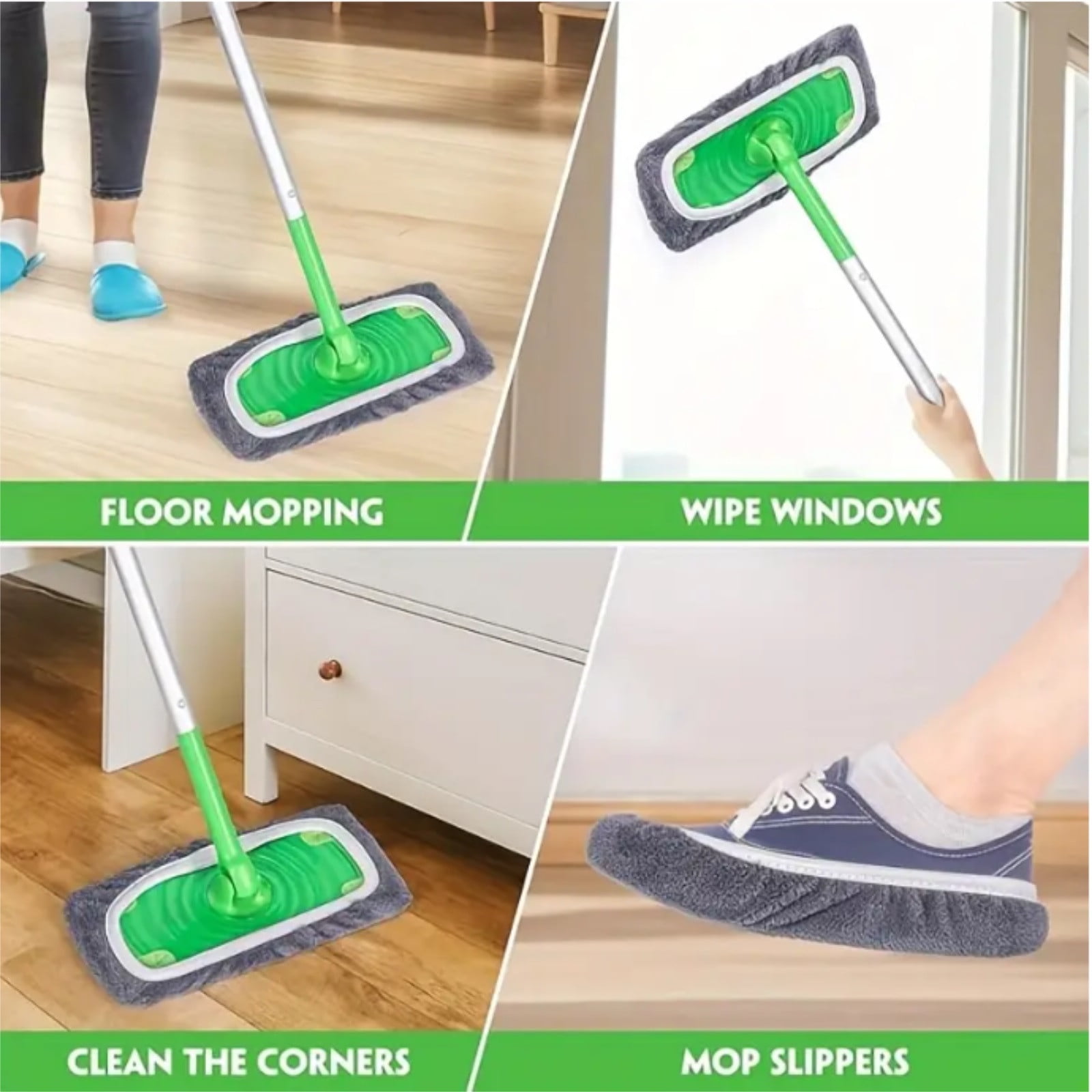 Gnmfd 5-Piece Microfiber Flat Mop Replacement Pads, Reusable Wet and Dry Cleaning Cloths for Hardwood and Tile Floors (Small and Medium, 5-Pack) g8cke