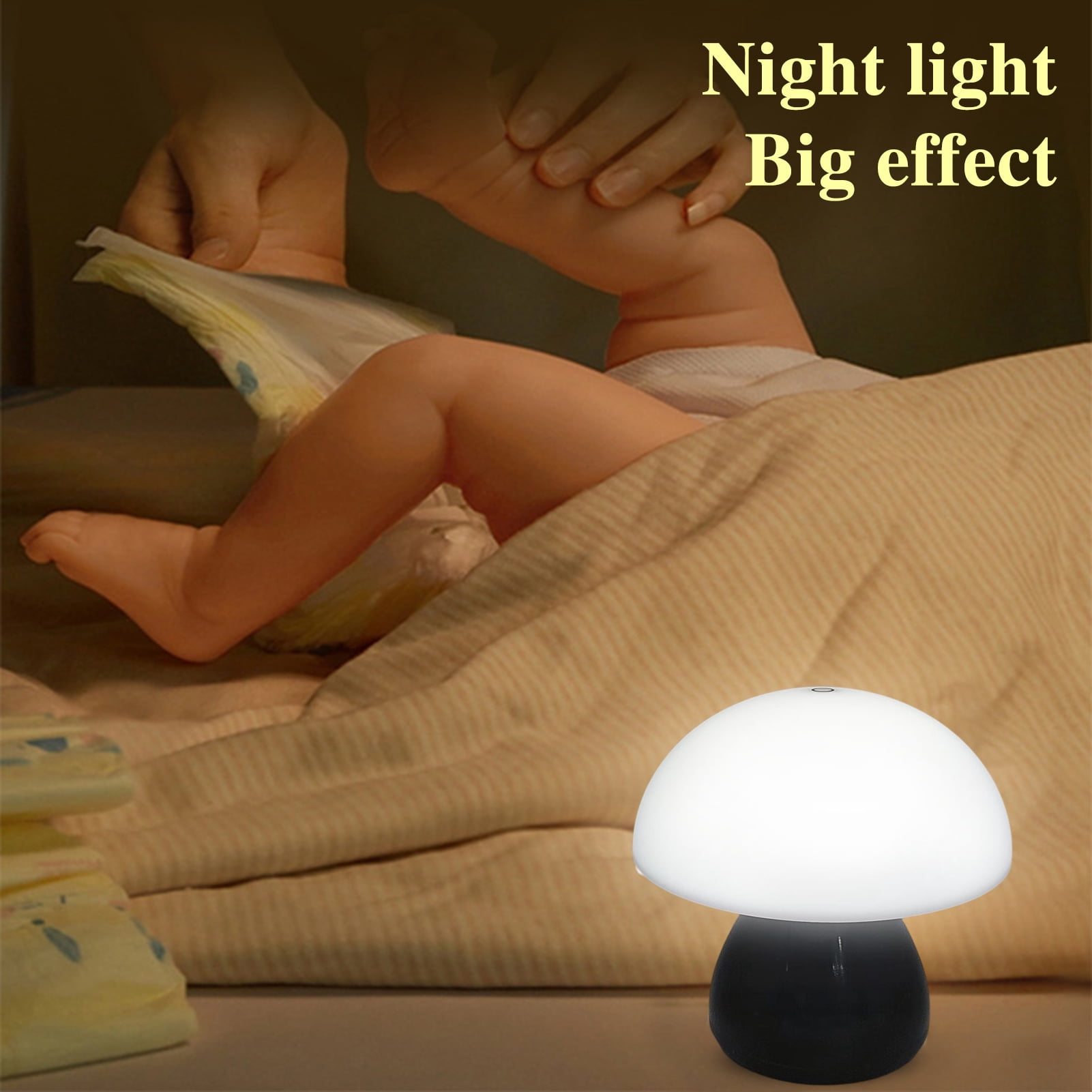 Joernso Mushroom Lamp Bedside Nightstand Light (Pink, 7 in) 6jiix