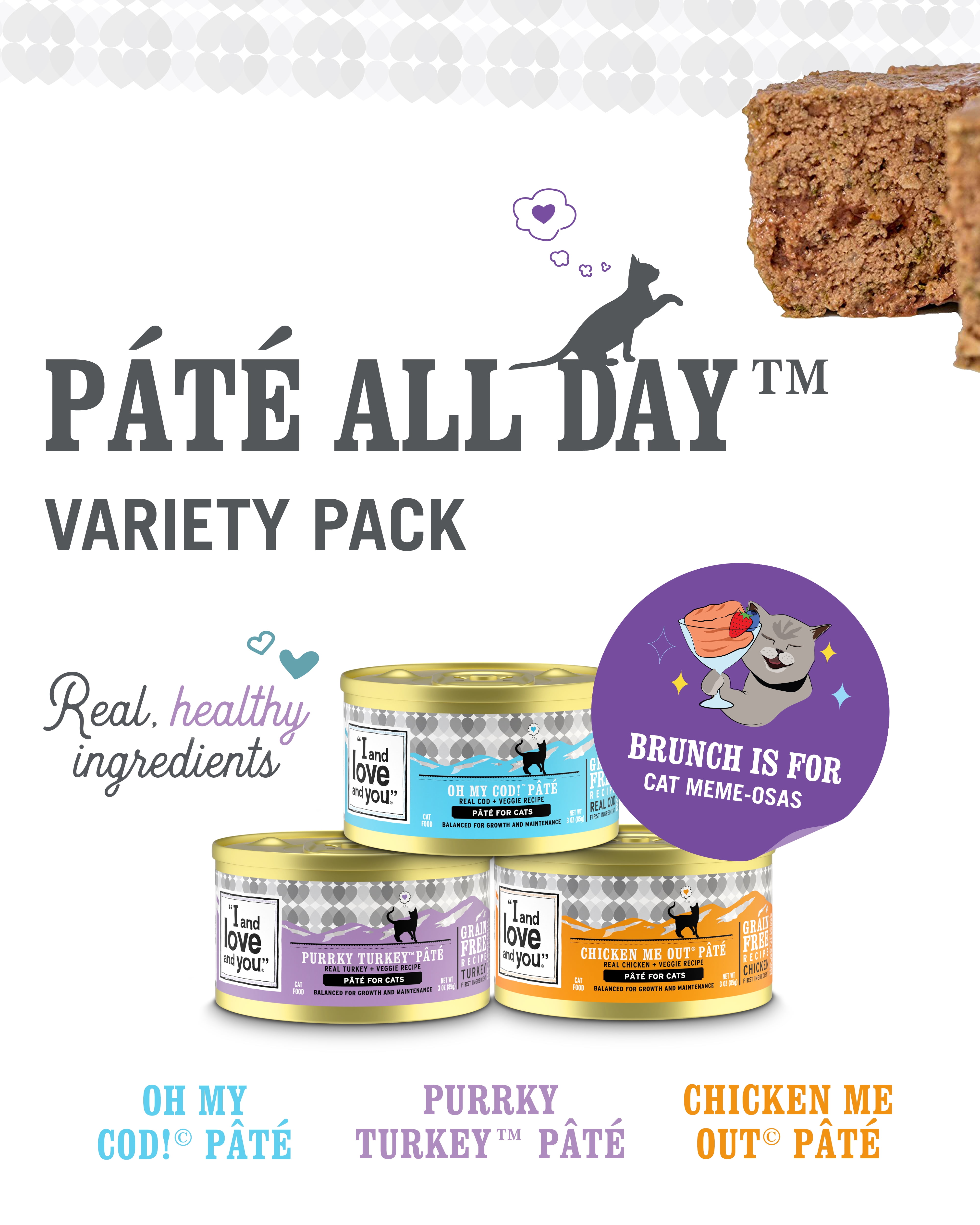 I and Love and You Pate All Day Variety Pack (Grain-Free Wet Cat Food, 24 Pack, 3 oz) 2xgh7