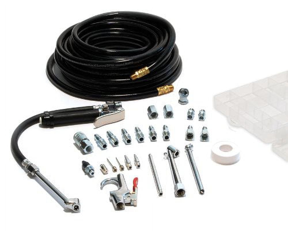 Primefit Electric Air Compressor Pump Kit with 25 Accessories (150 PSI, 50 ft Hose) fmduv
