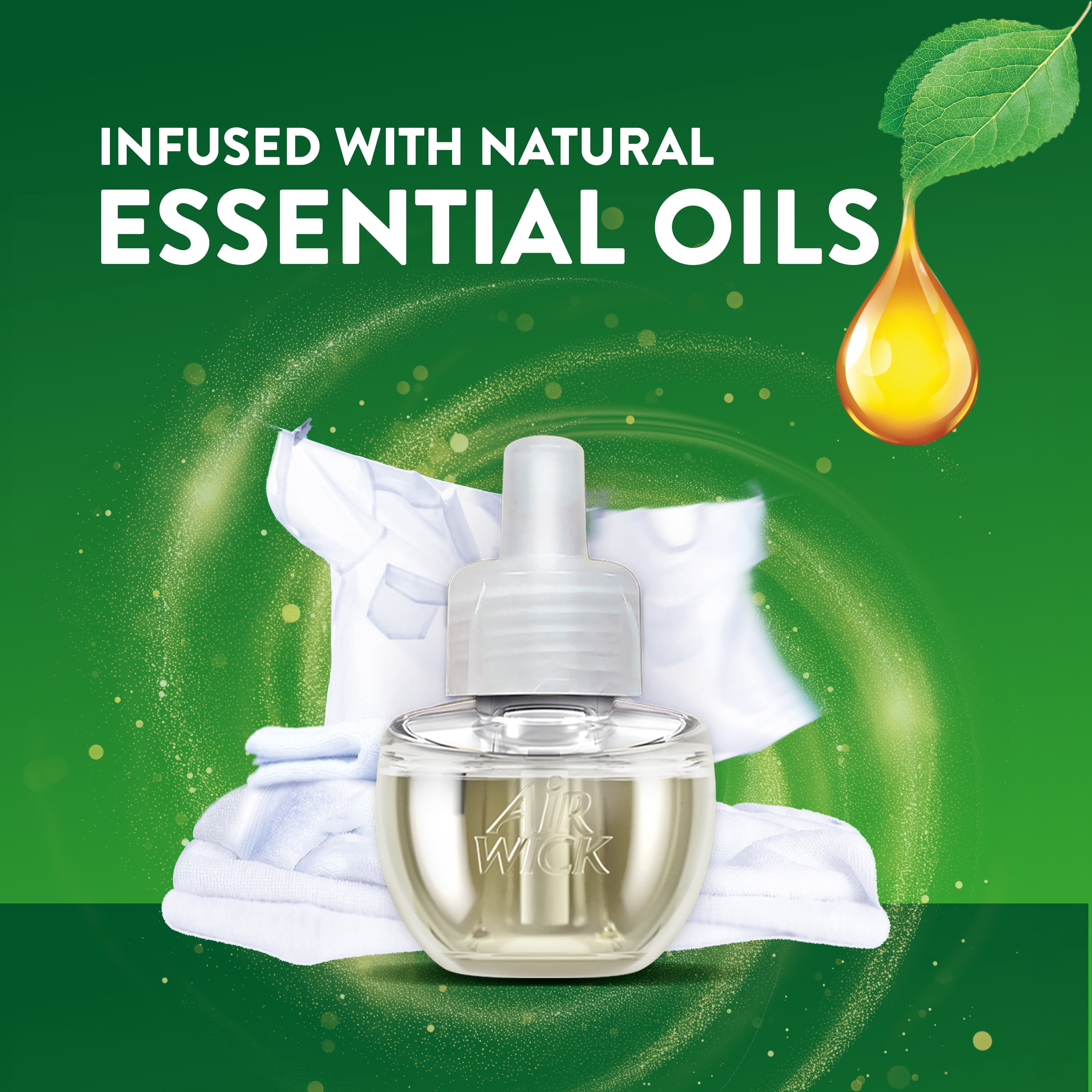 Air Wick Plug-in Scented Oil Refills, Fresh Linen, Long-Lasting Home Fragrance (2 Count) neeeu