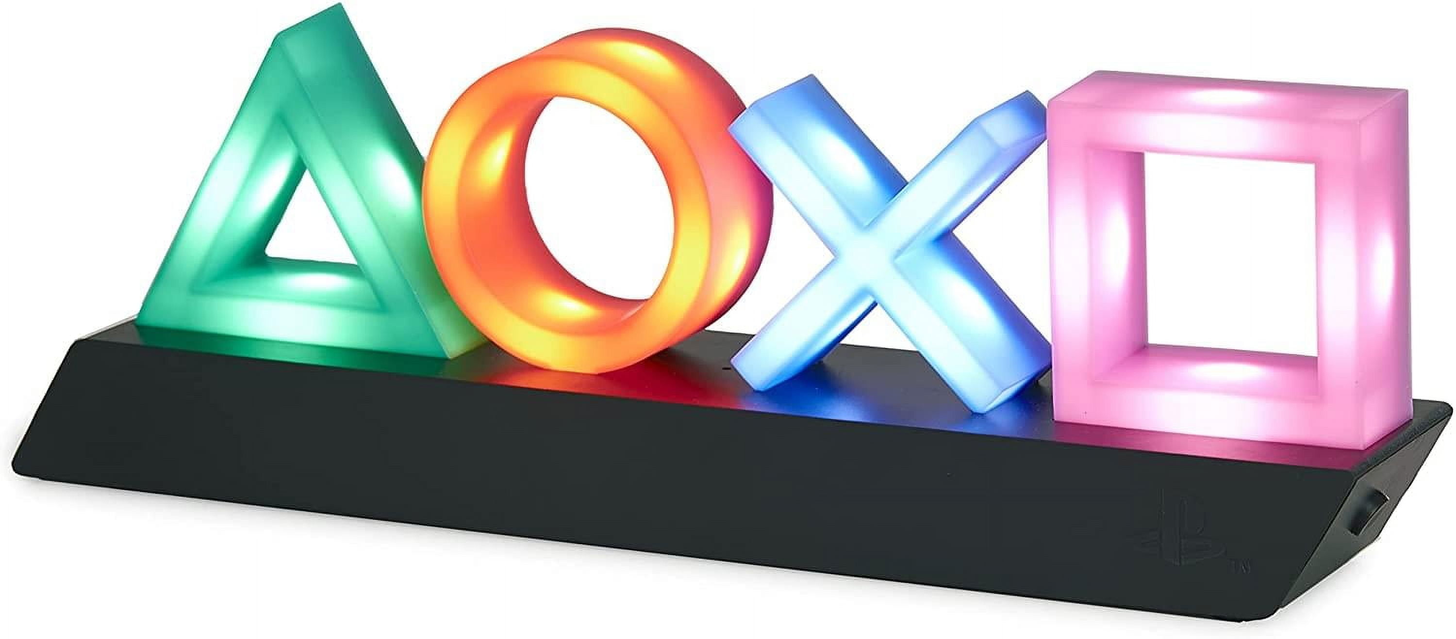 PlayStation Icons Light Gaming Room Decor with 3 Modes (Multi-Color, 12 in) 0r64m