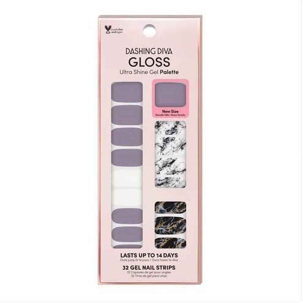 Dashing Diva Gloss Ultra Shine Gel Nail Strips Long-lasting Professional Finish (Natural Wonder, 32 Strips) a4ero