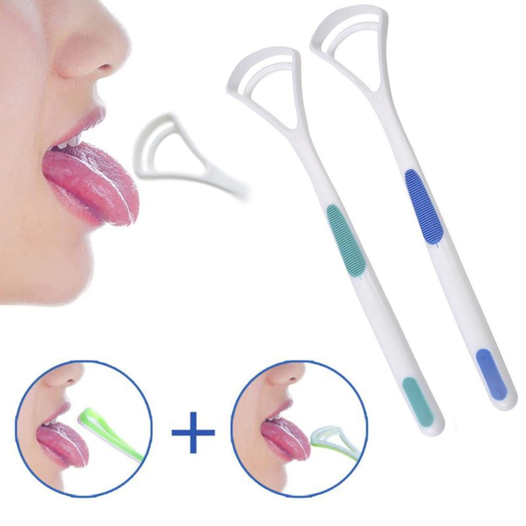 Skegnu Tongue Scraper Cleaner Brush for Oral Hygiene and Fresh Breath (Green, 2 Pack) xec58