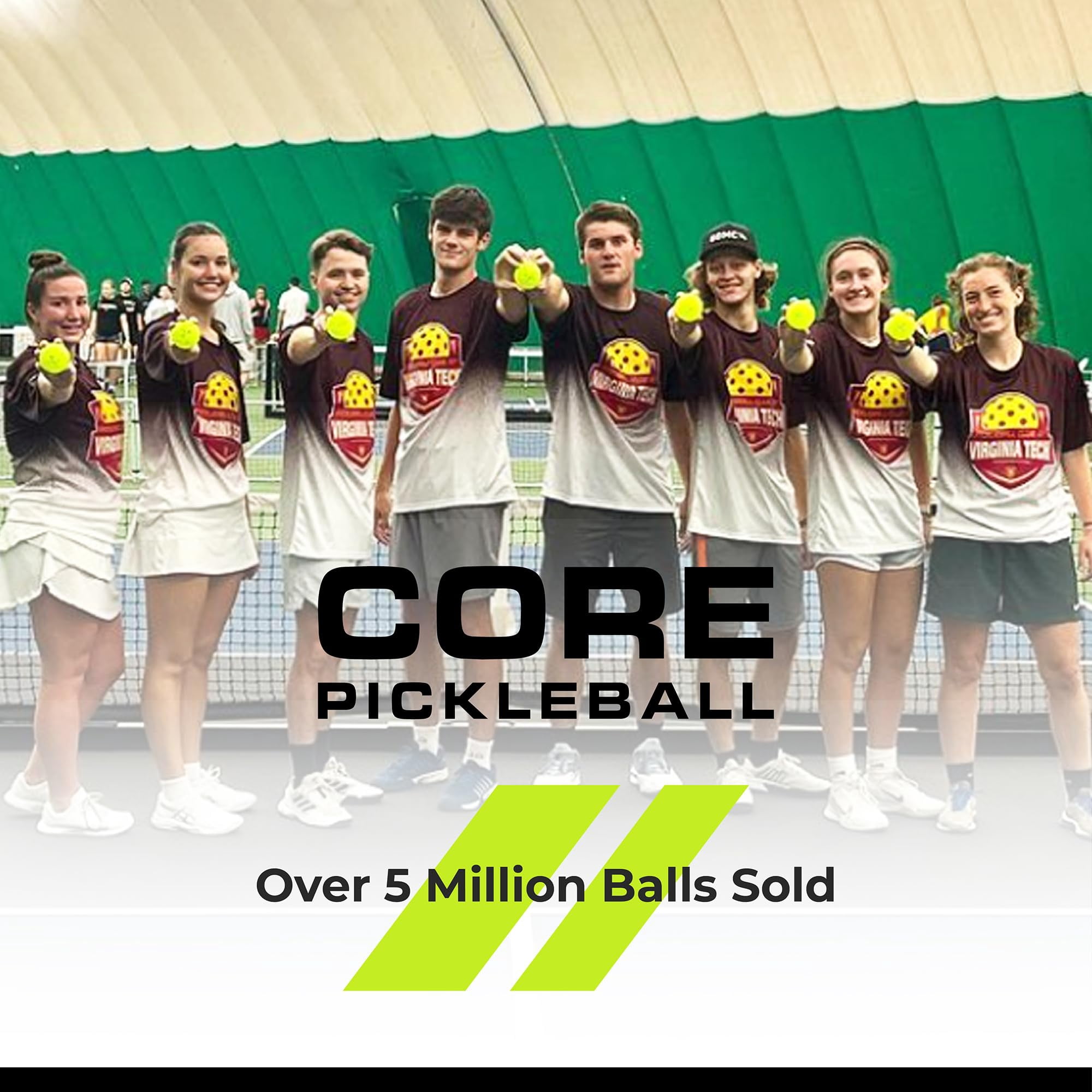 CORE Pickleball USA Outdoor Pickleball Balls, USAPA Approved 40-Hole Tournament Balls (Neon Green, 12 Pack) irxlu