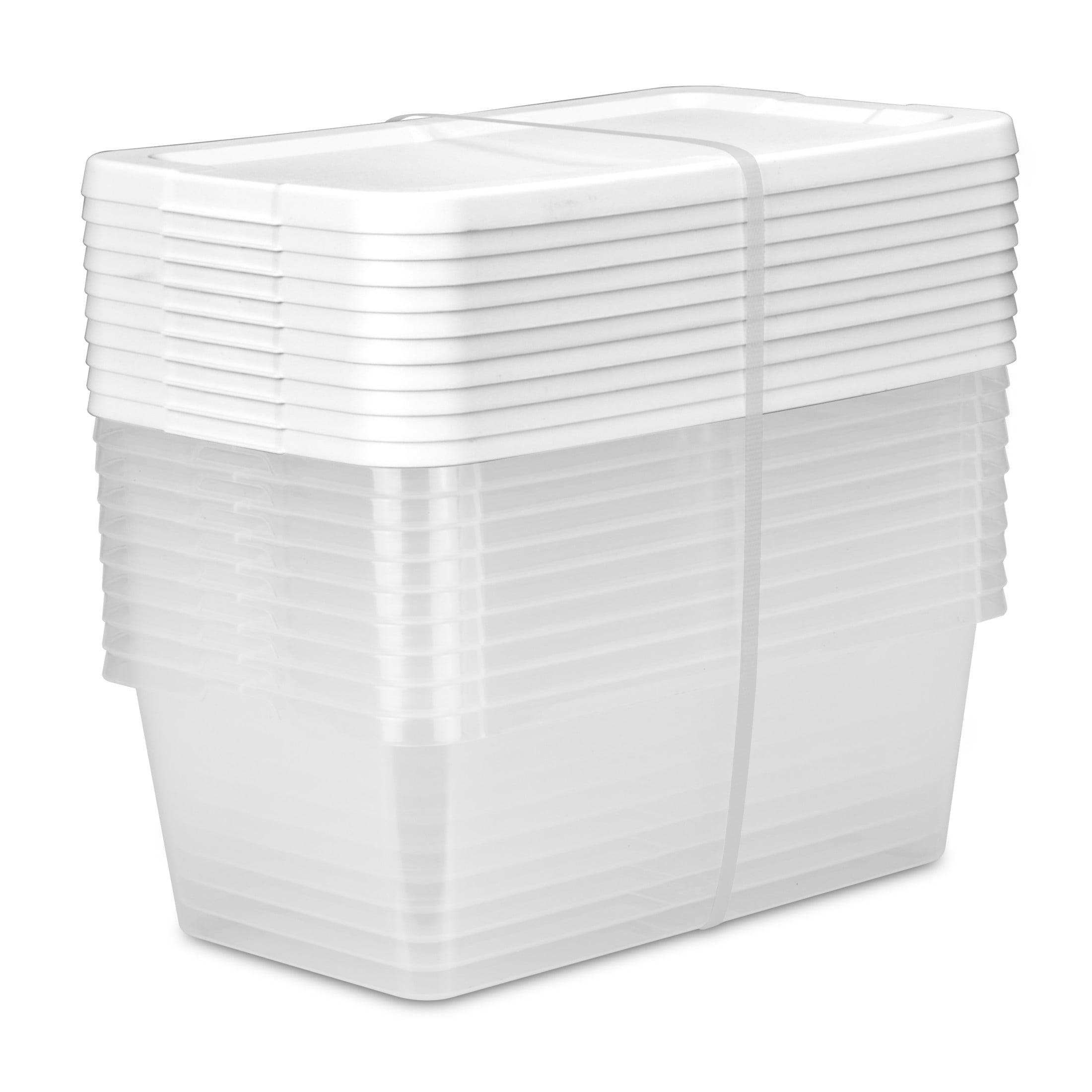 Sterilite 6 Quart Storage Box with Snap-on Lid (Clear, 10 Pack) go3e5