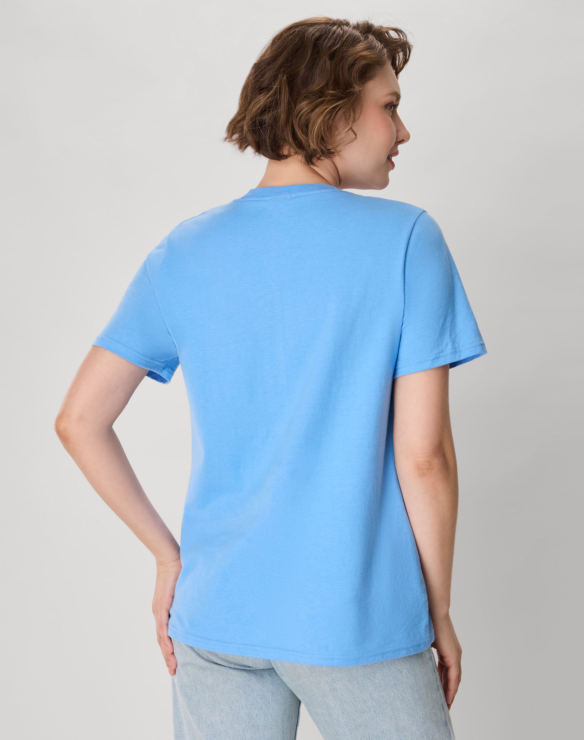 Hanes Perfect-T Women's Cotton Crewneck T-Shirt (Carolina Blue, S) p62cq