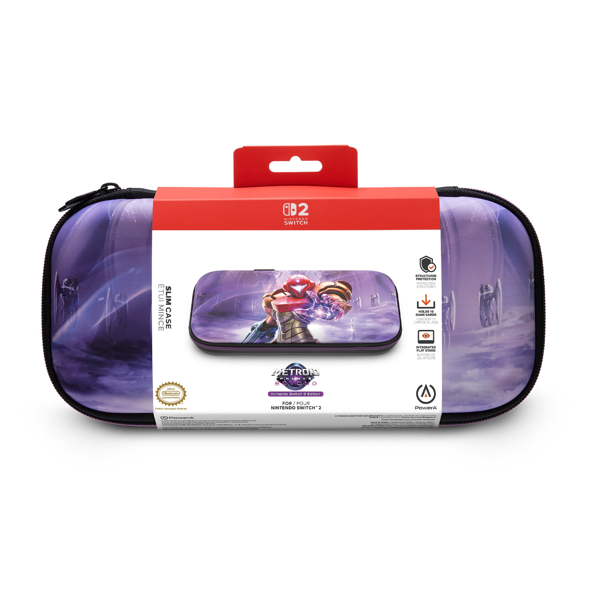 PowerA Slim Case for Nintendo Switch 2 Metroid Prime 4 Beyond Protective Travel Carrying Case (Black, 1 Pack) p571d
