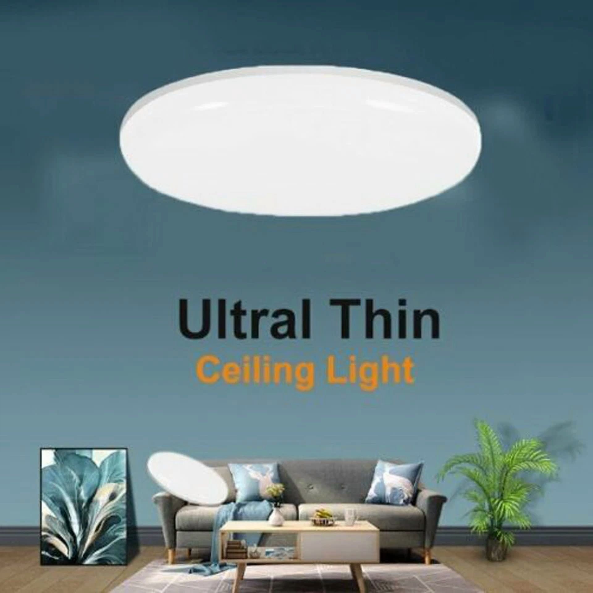 VAULT LED Ceiling Light Fixture Round Flush Mount Panel for Kitchen and Bedroom (White, 12 in) 66mot