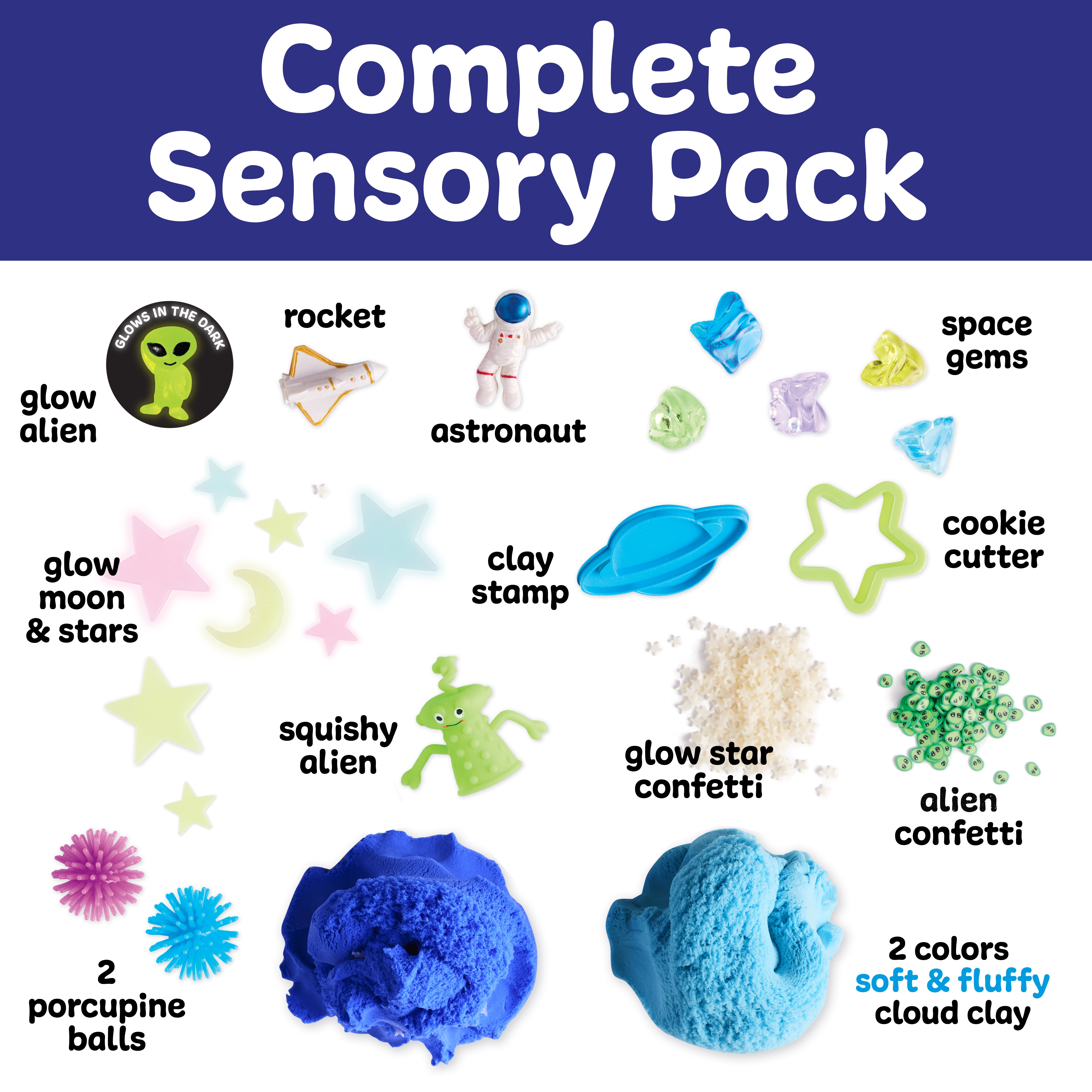 Creativity for Kids Outer Space Sensory Activity Set (Glowing Tactile Craft Kit, 1 Pack) 43swf