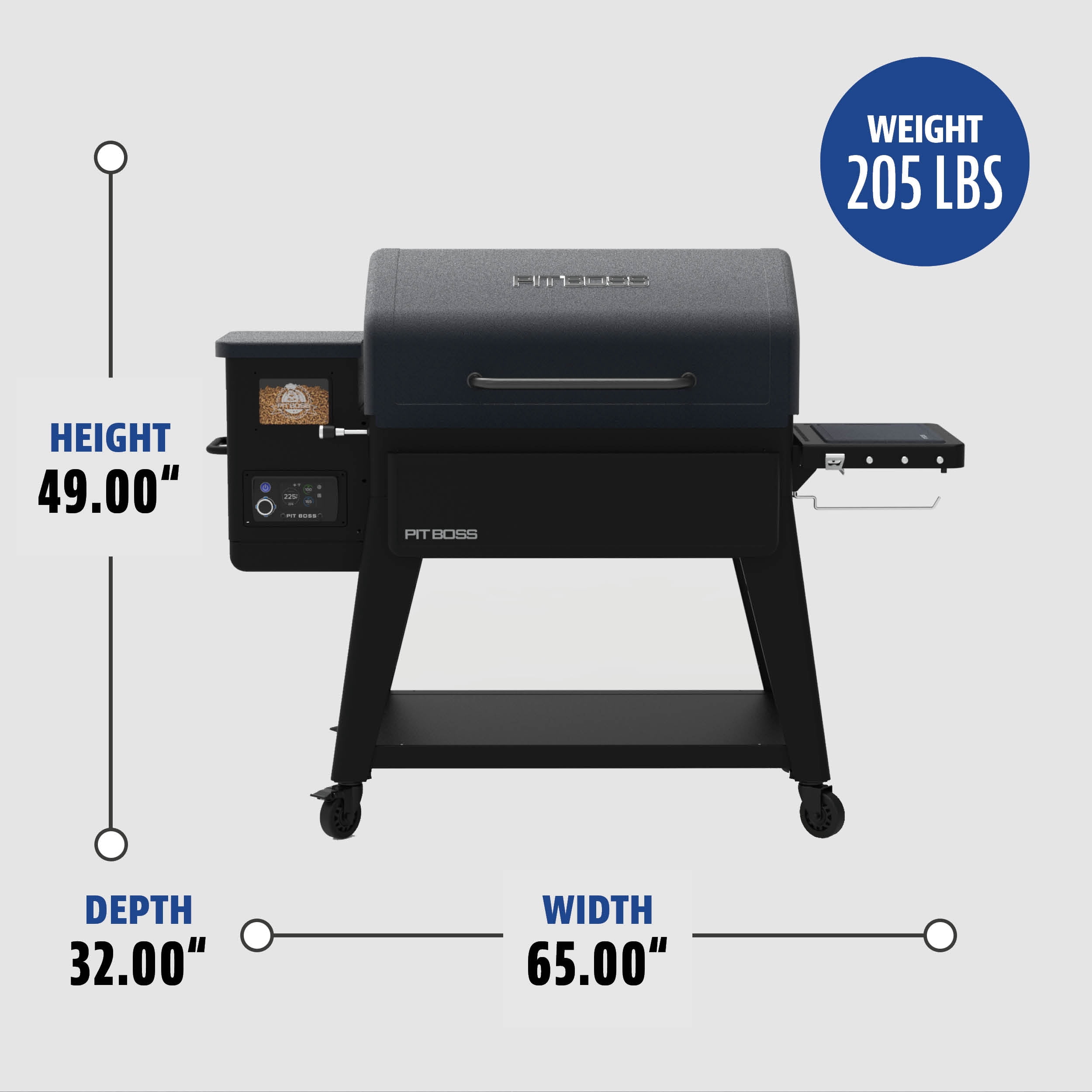 Pit Boss Navigator 1600 Wood Pellet Grill with Wi-Fi and Bluetooth (Black, 1593 sq in) yzpsx