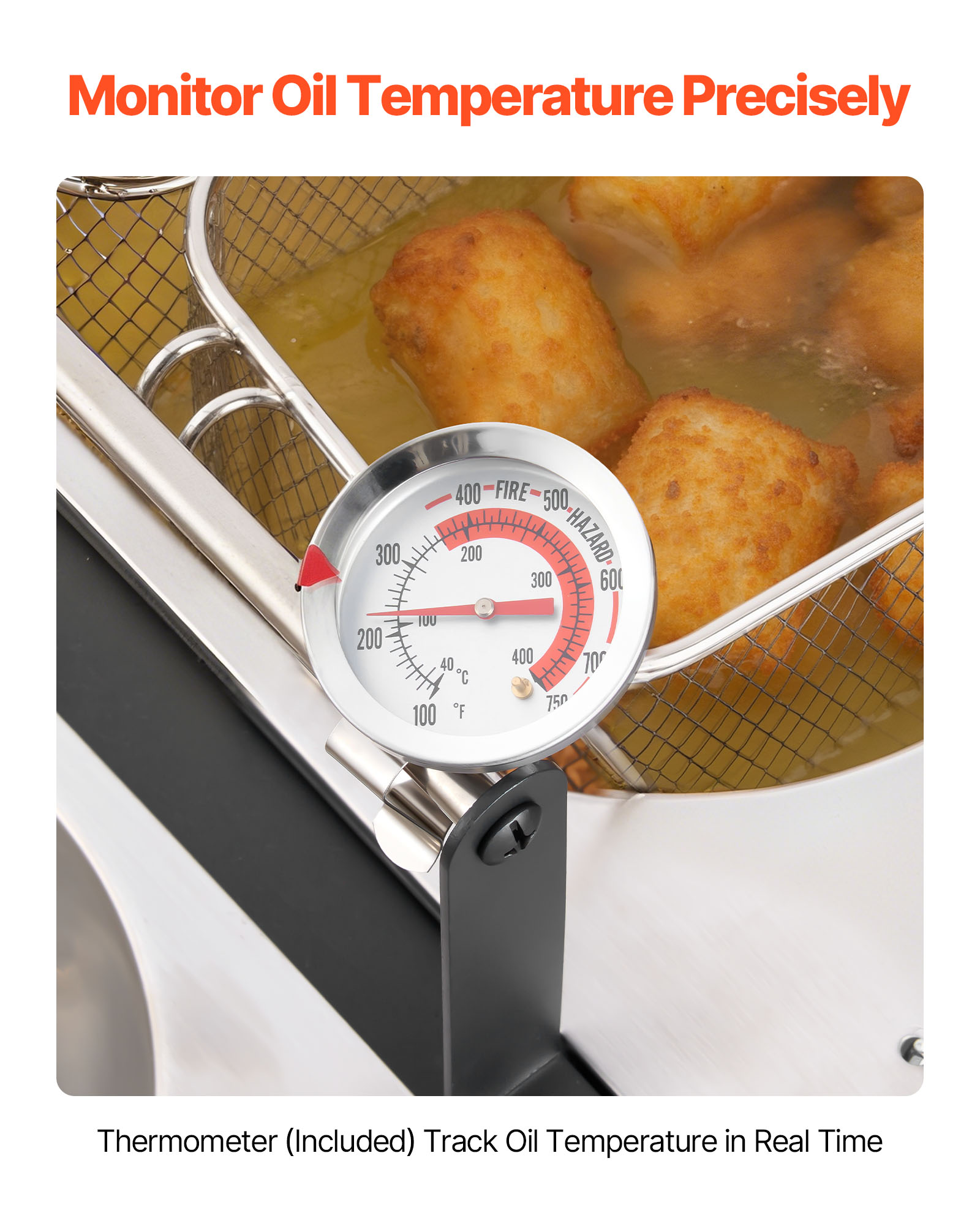 VEVOR Outdoor Propane Deep Fryer, Dual-Tank Commercial Fish Cooker with 3 Baskets and Thermometer (Black, 32 QT) kfzyn