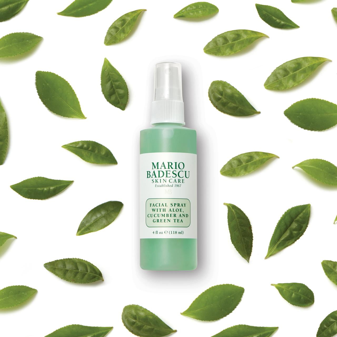 Mario Badescu Facial Spray with Aloe, Cucumber and Green Tea Refreshing Skin Care Toner (Green, 2 Pack, 4 fl oz) exu6e