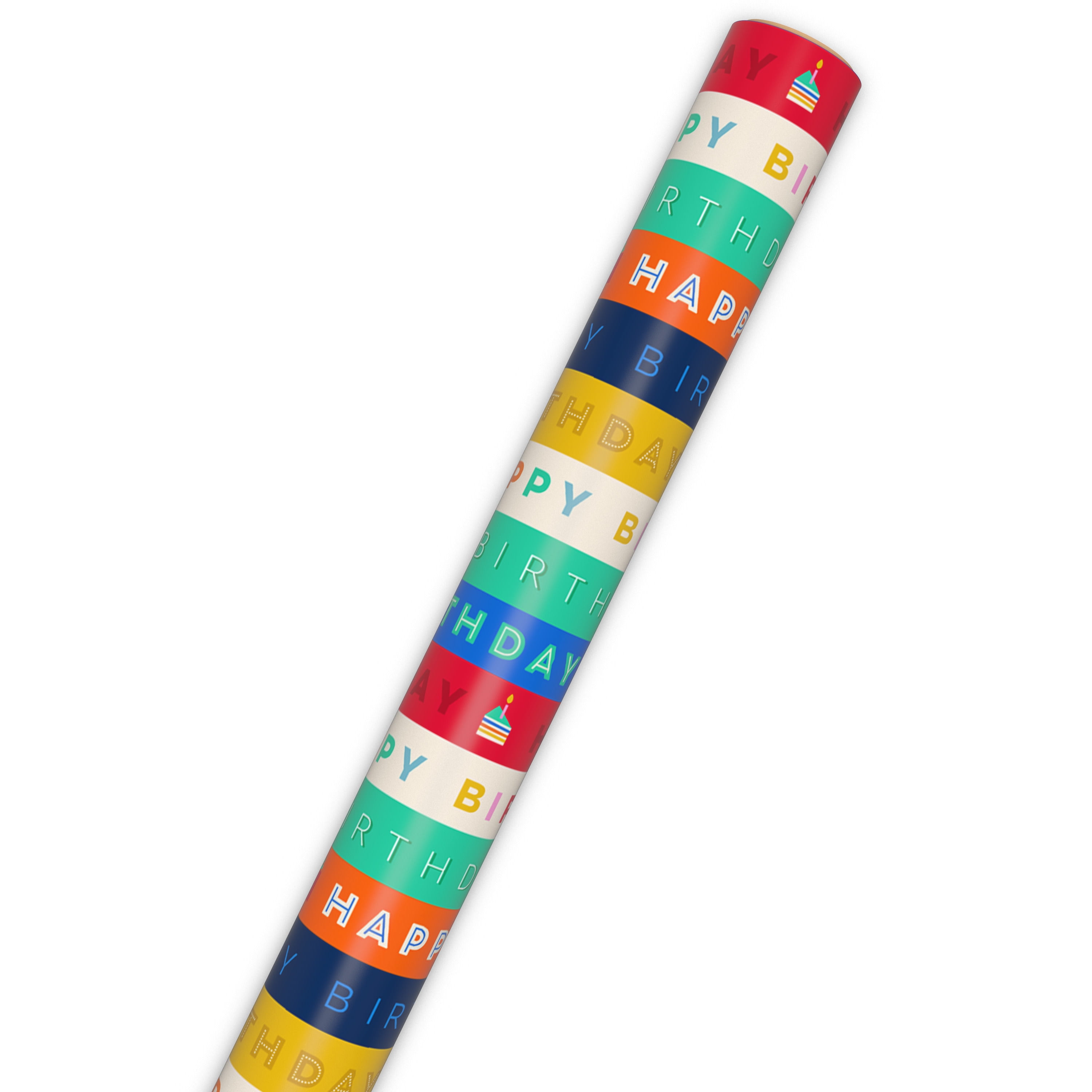 Hallmark Birthday Gift Wrapping Paper Roll (Happy Birthday Design, 30 in x 120 in) f2sv9