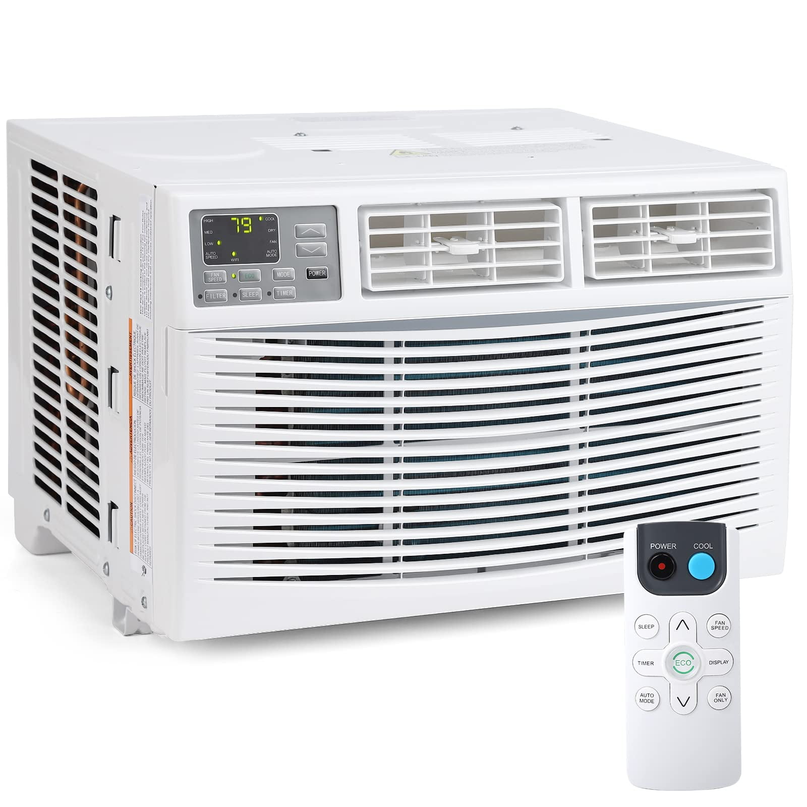 Meiyiu 8,000 BTU Smart Window Air Conditioner, WiFi Enabled Cooling for Rooms up to 350 Sq. Ft. (White, 18.58 in x 15.59 in x 13.31 in) qh2ky