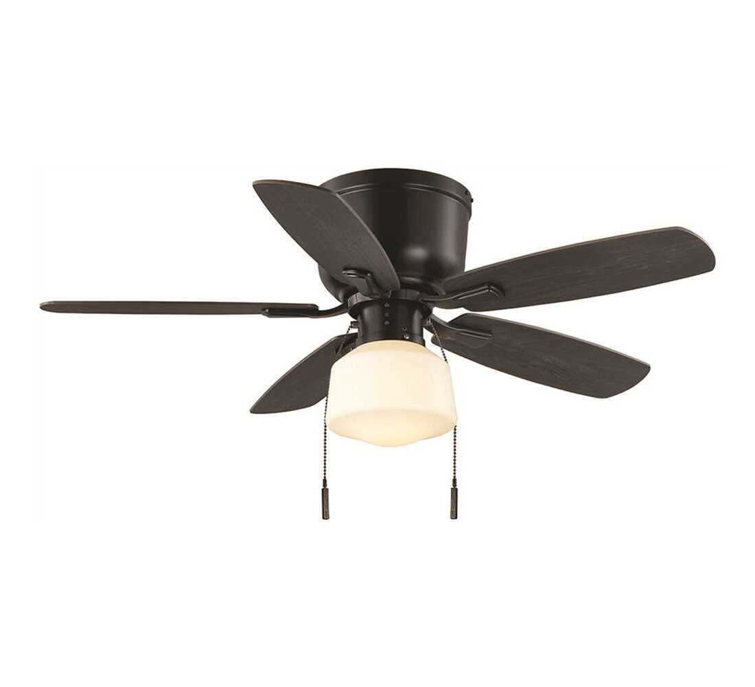 Hampton Bay Leroy LED Ceiling Fan with Light, Matte Black Finish (42 in) jeajr