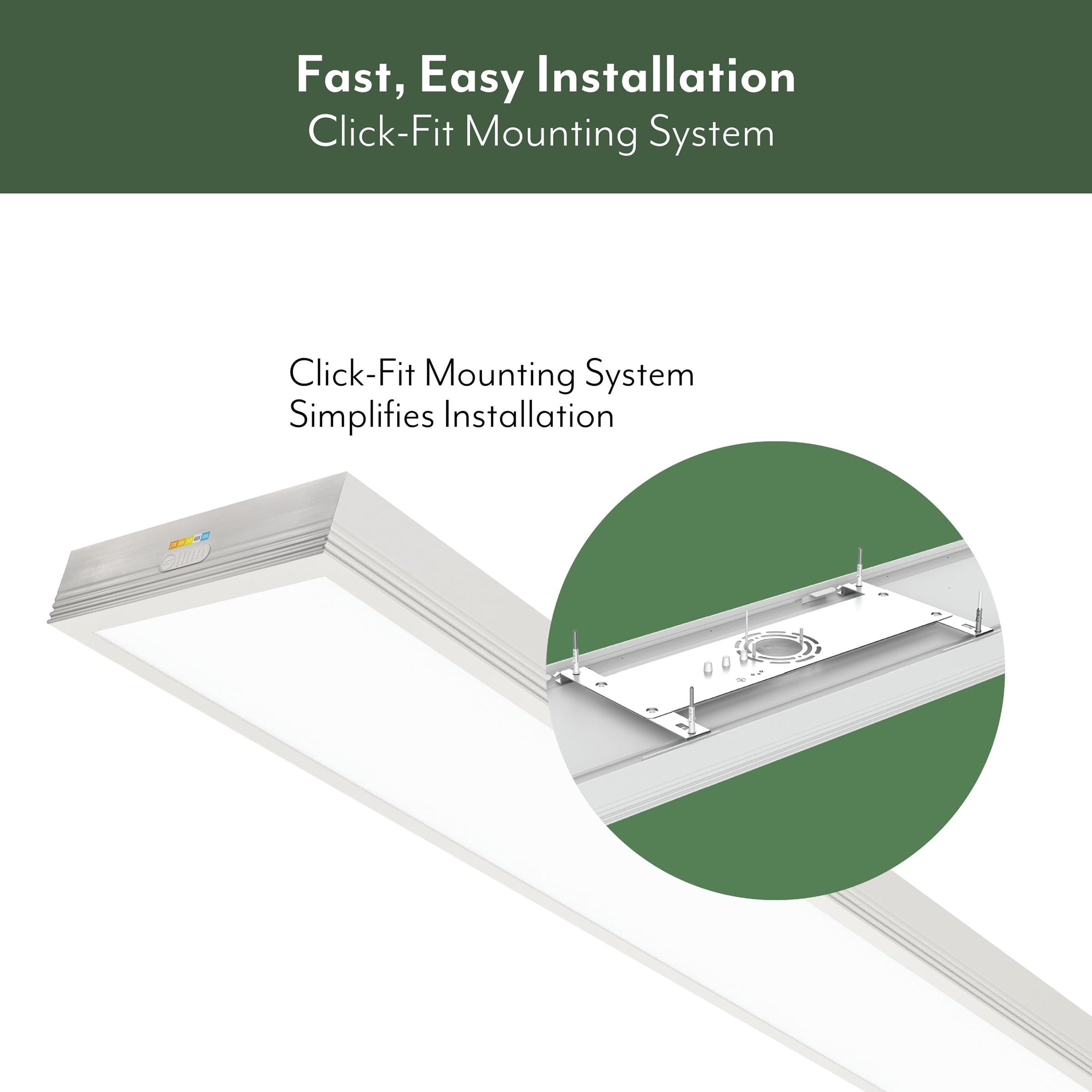 ETI SSL Modern LED Linear Flush Mount Light Fixture (4 ft, 5 Color Temperatures) zphhh
