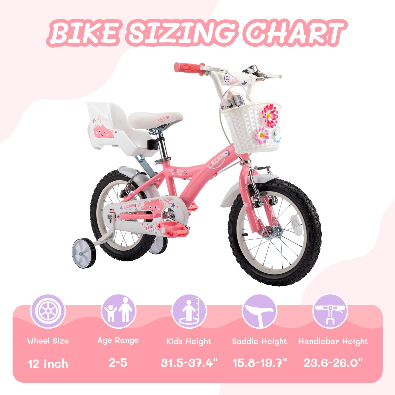 Ktaxon Kids Bike with Training Wheels, Beginner Bicycle for Boys and Girls (Blue, 12 in) hn3f6