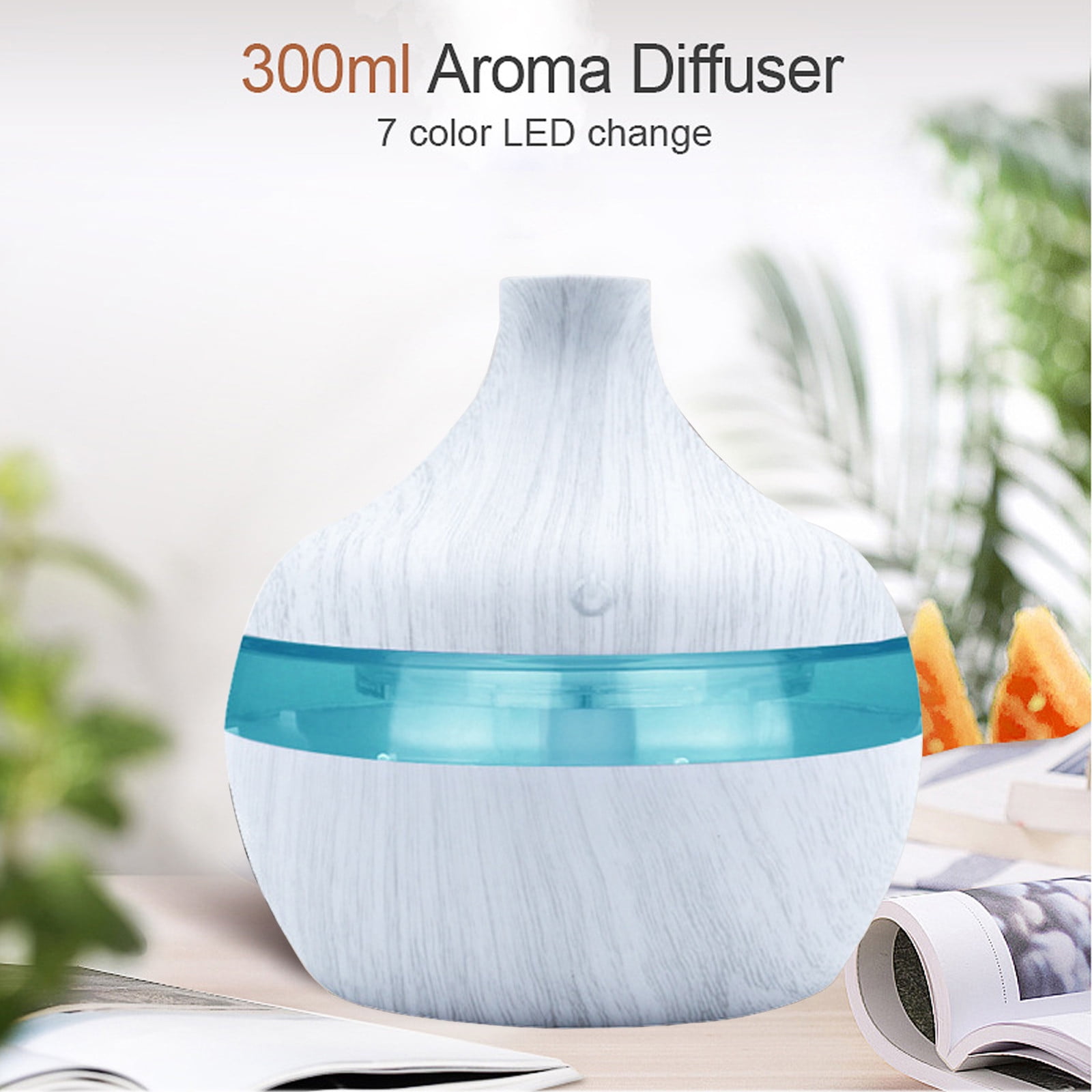 YiFudd Aromatherapy Essential Oil Diffuser Ultrasonic Humidifier for Large Rooms (White, 16.9 fl oz) 34z8e