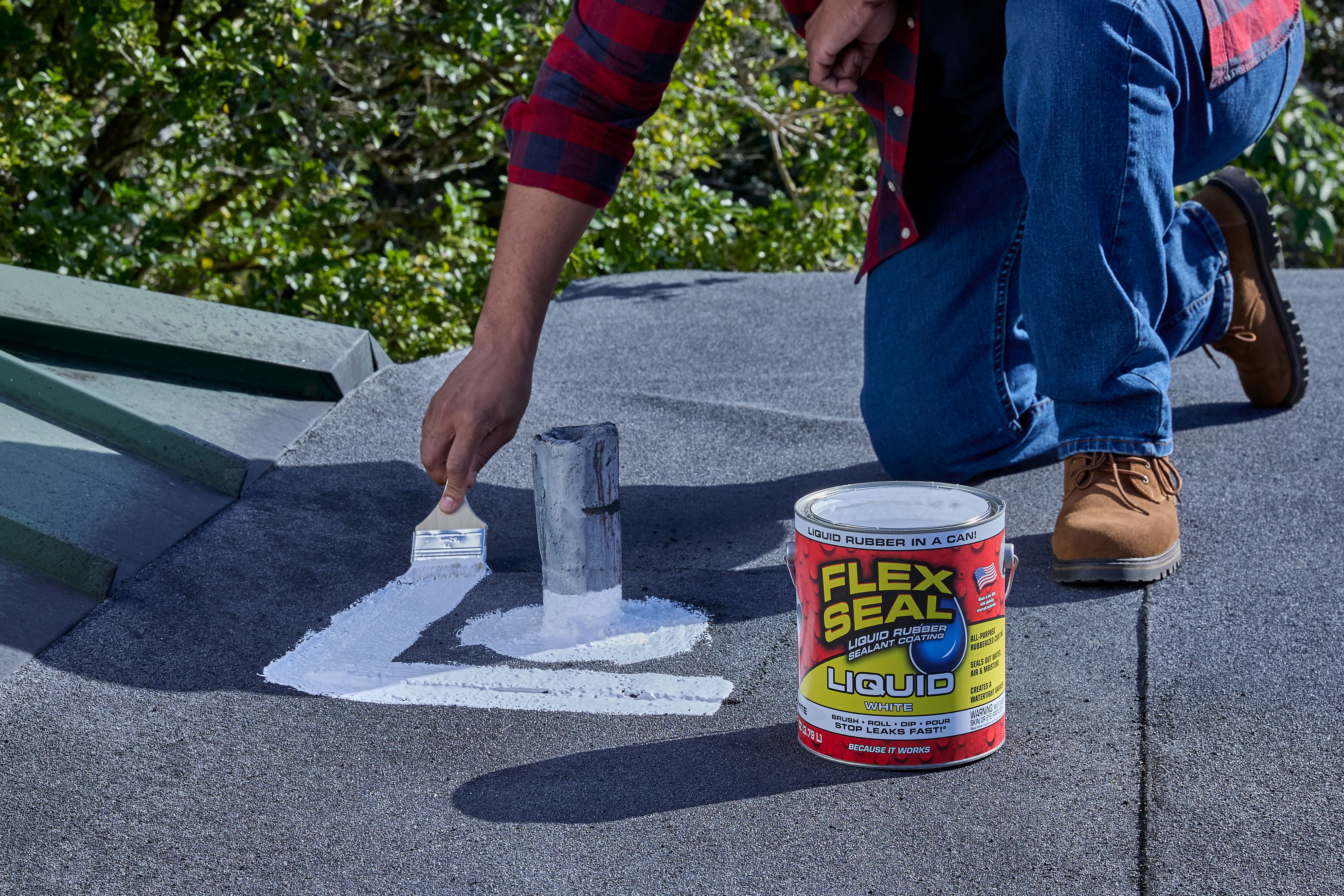 Flex Seal Liquid Rubber Sealant Coating, Waterproof Protective Barrier (White, 2 Pack, 1 Gallon) 1wk3x - Image 8