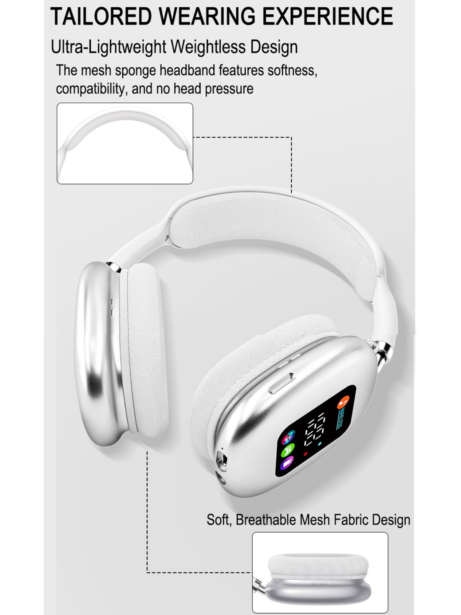 aomogo Wireless Bluetooth 5.4 Gaming Headphones with Active Noise-Cancelling Microphone (Black, One Size) clsku